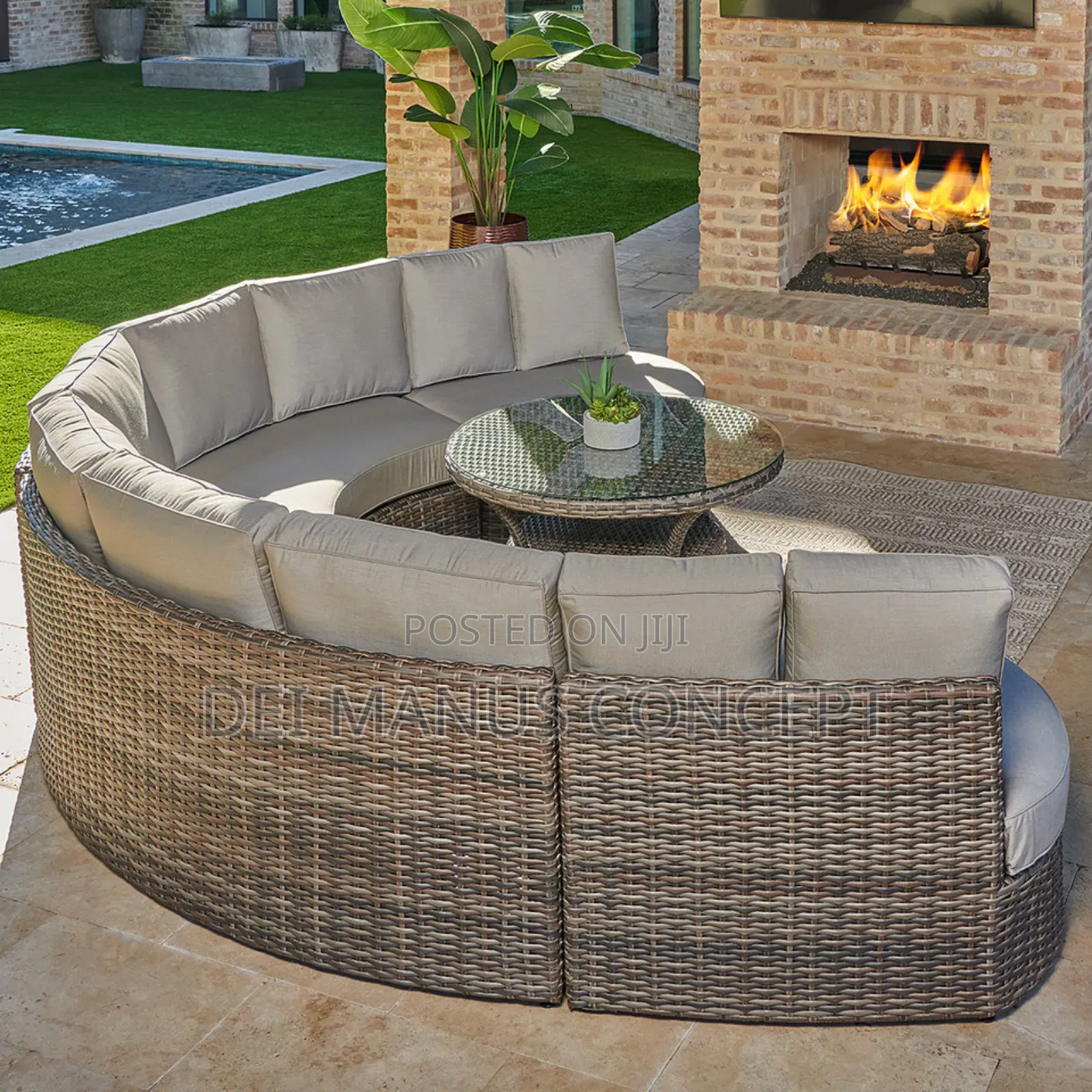 Half Moon Hale Circle Sectional Rattan Outdoor Ser