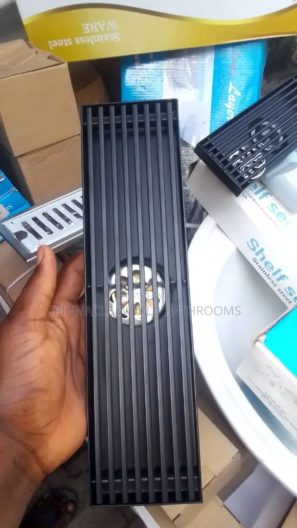 30cm Black Liner Bathroom Floor Drain