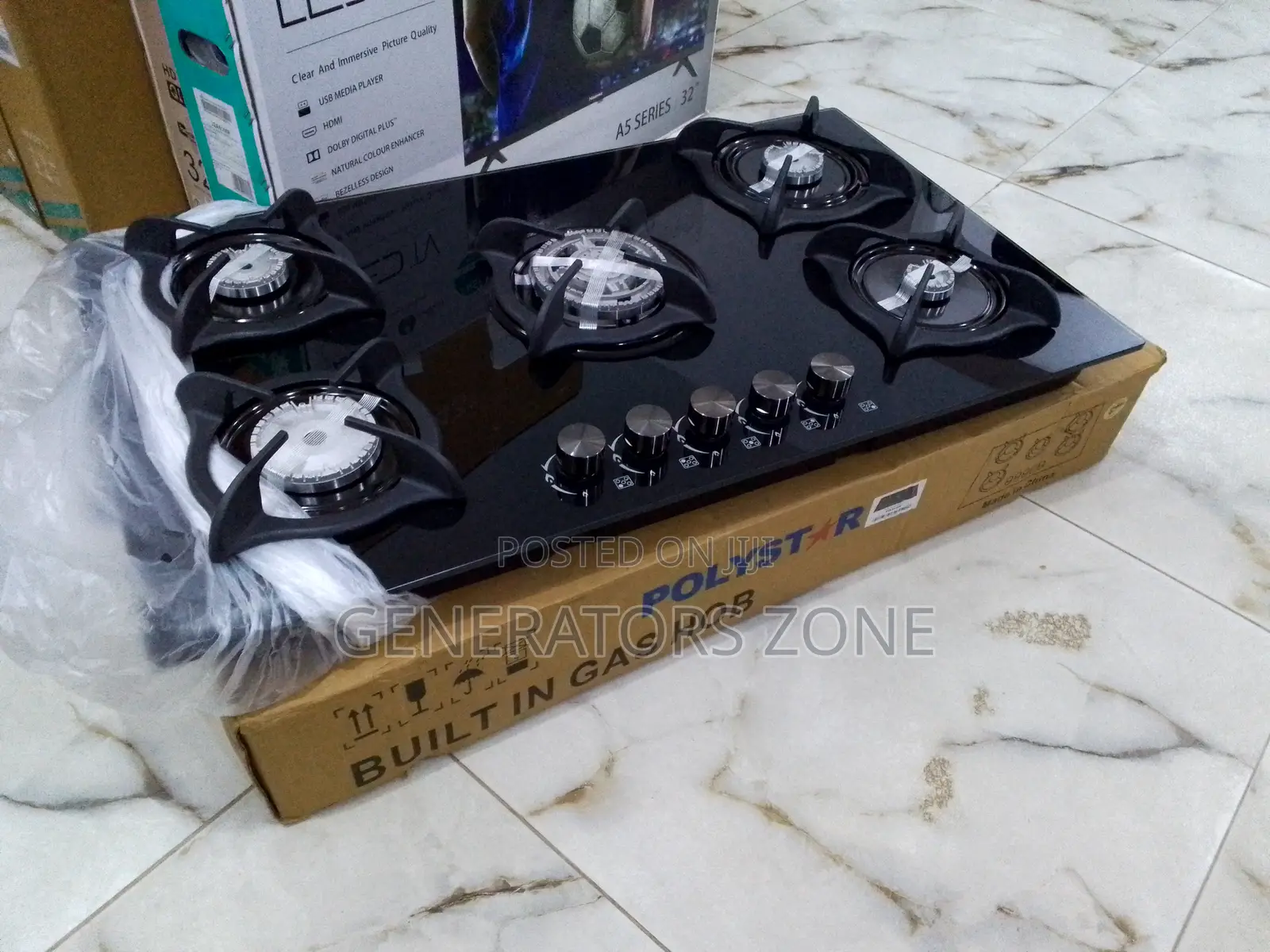 Five Burner Pv-Ba8705agps( Built in 5 Burner Gas Hob) |Black