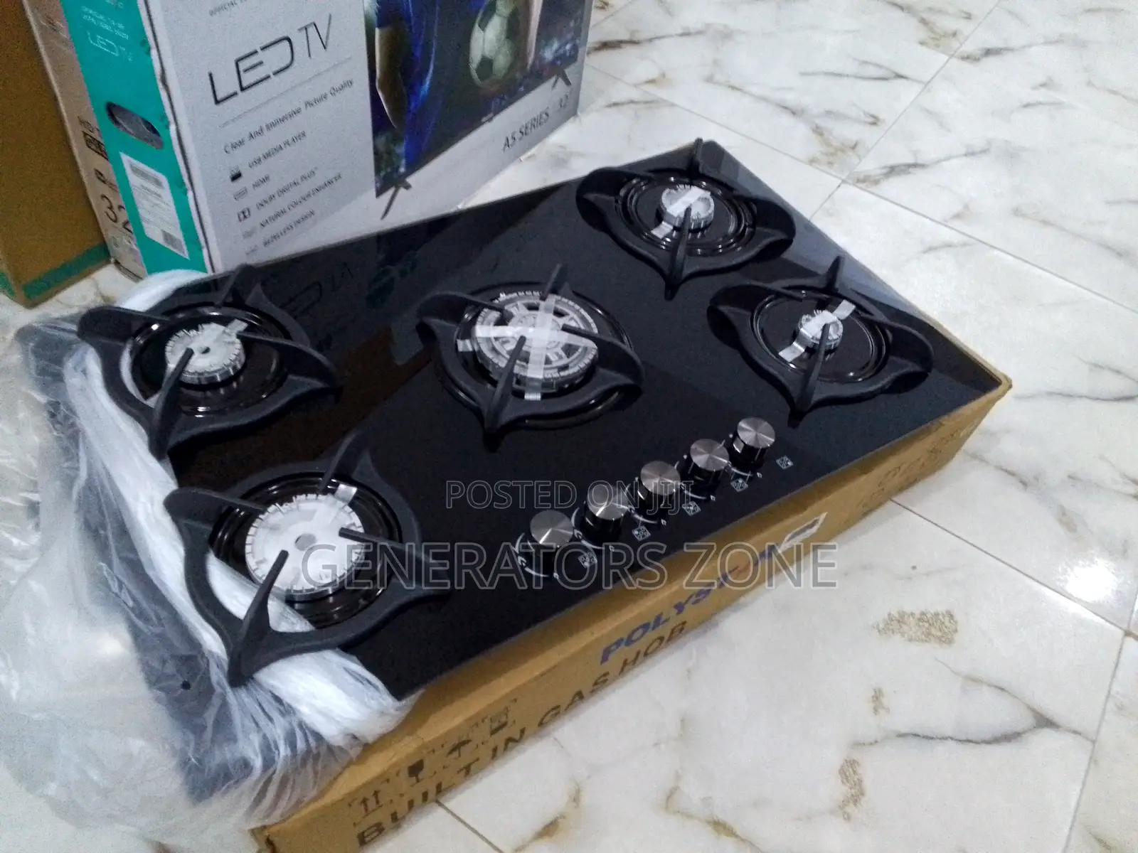 Flexible Pv-Ba8705agps( Built in 5 Burner Gas Hob) |Black