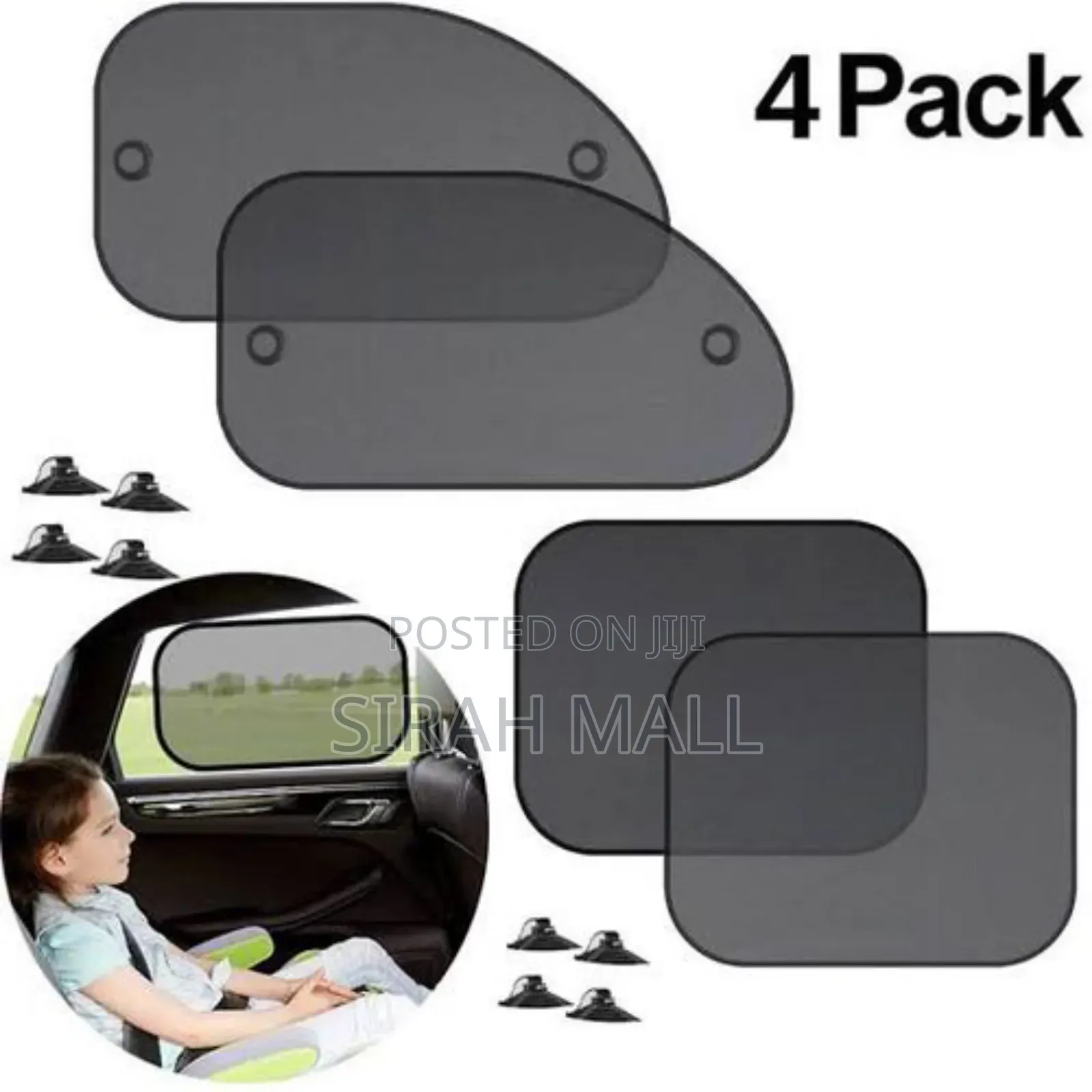 4 Pieces Front and Back Side Window Sun Shade