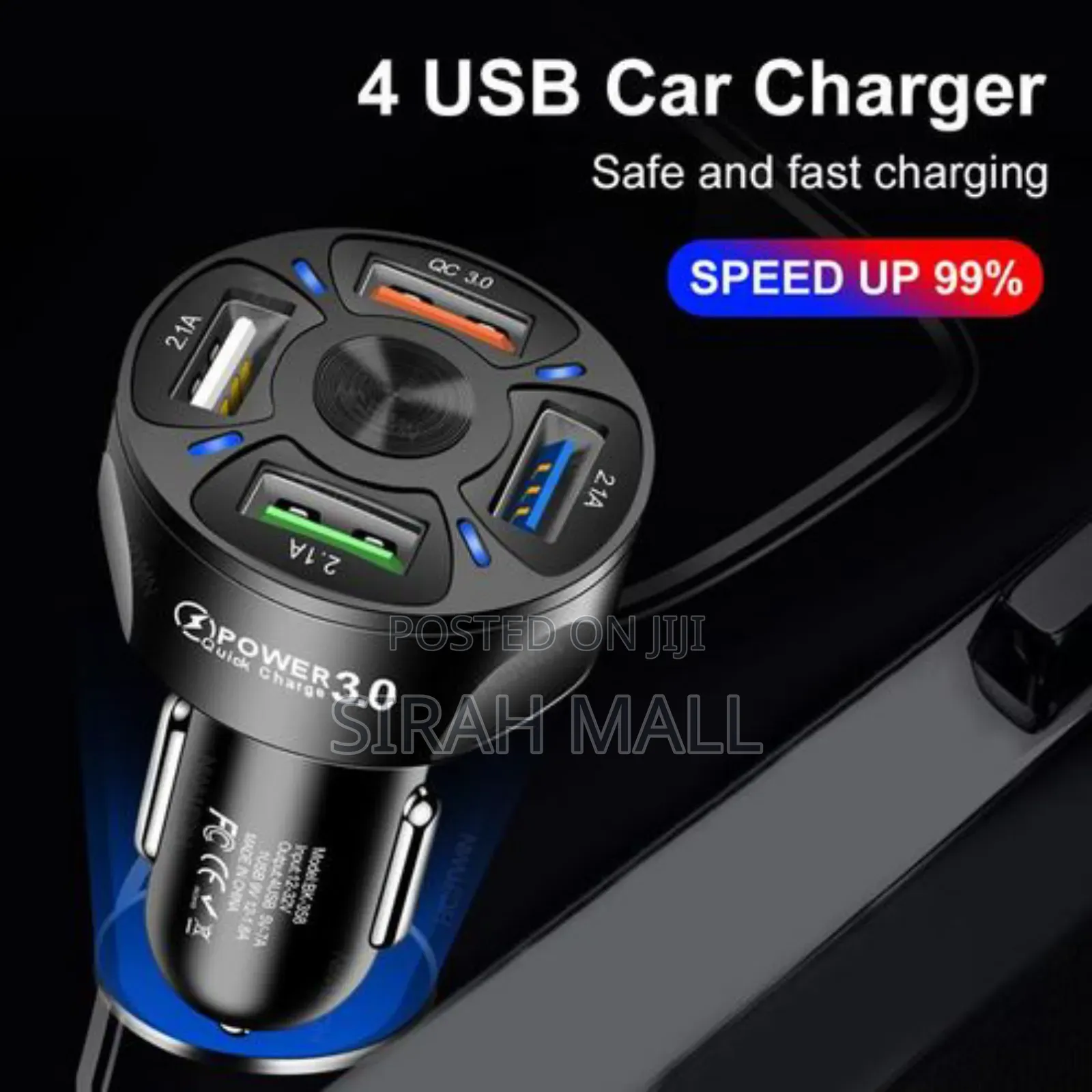 4 In1 Car Charger Adapter 7A 35W USB Quick