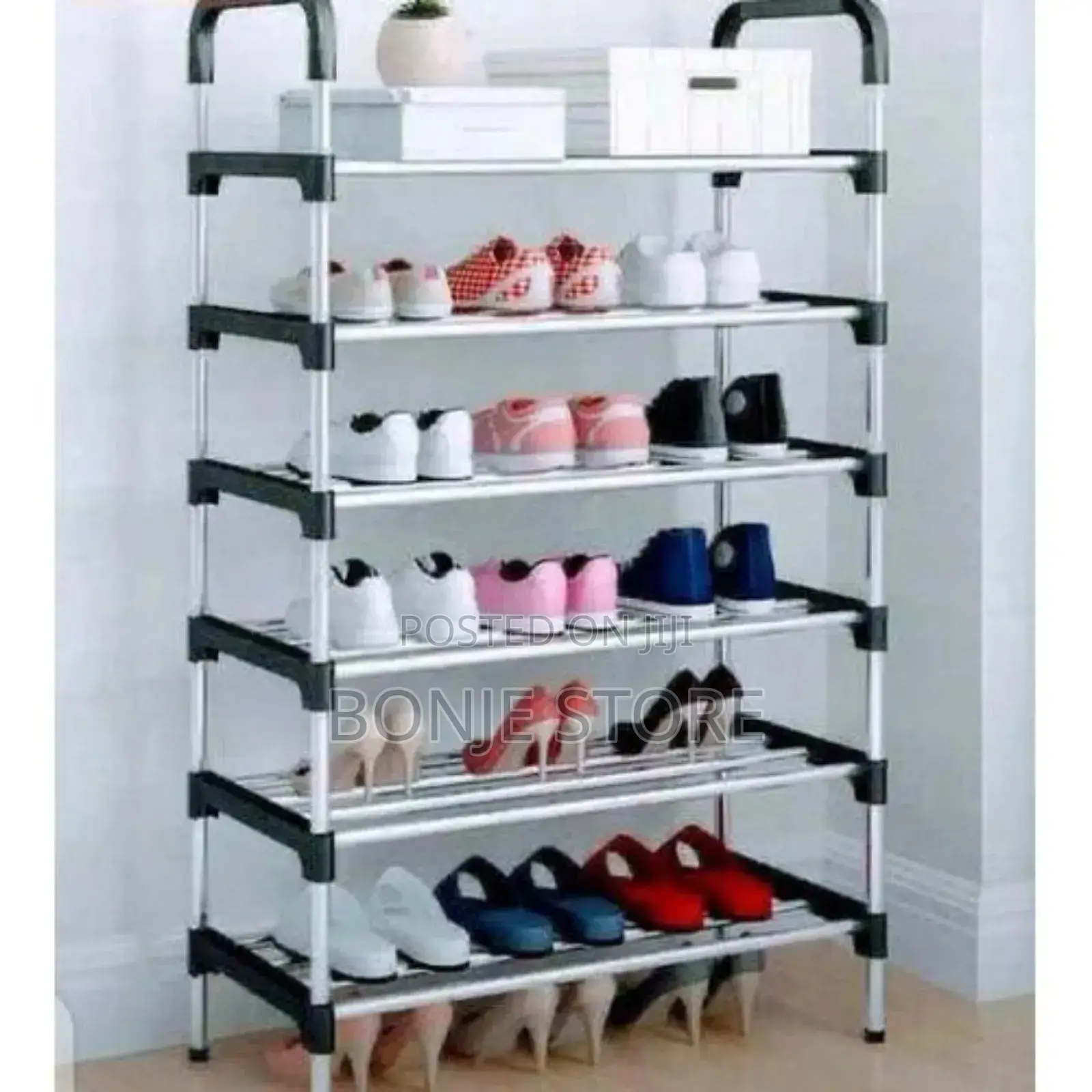 6 Layer Stainless Free Standing Shoe Rack / 6 Tier Shoe Rack