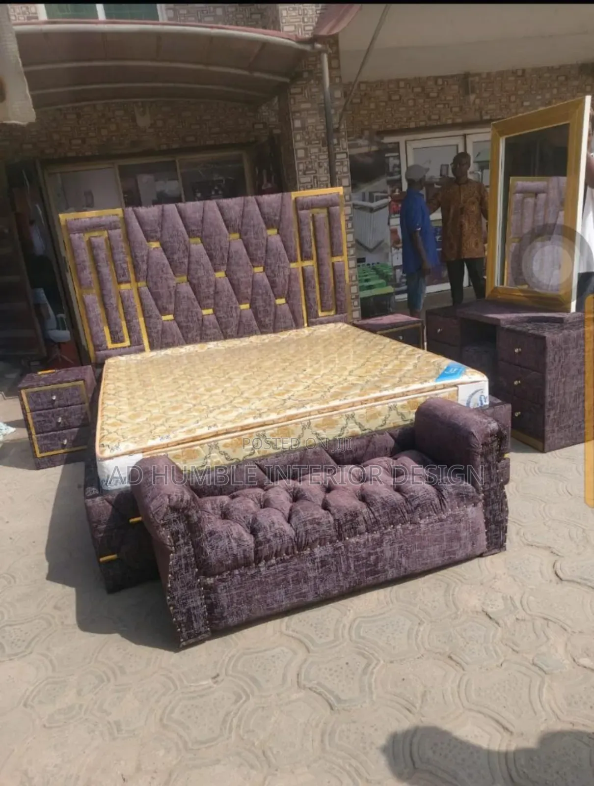 Brown Padded Bedframe