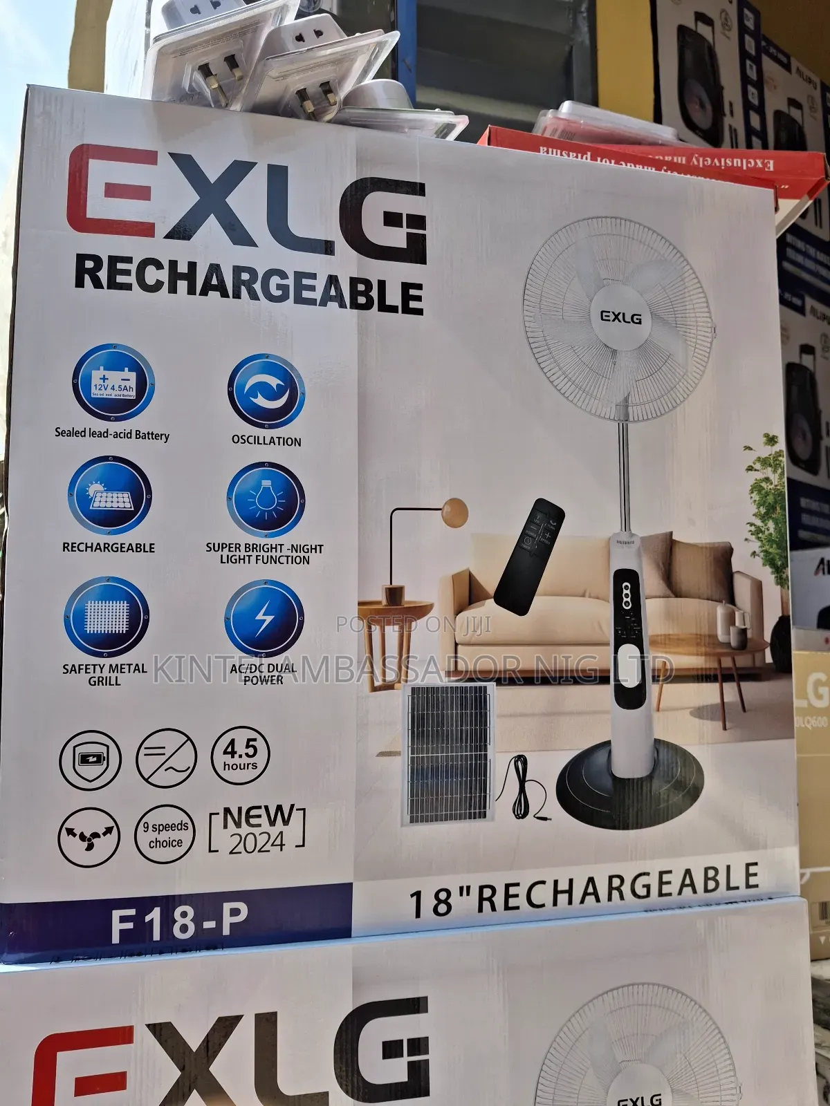 Exlg Rechargeable Fan With Panel