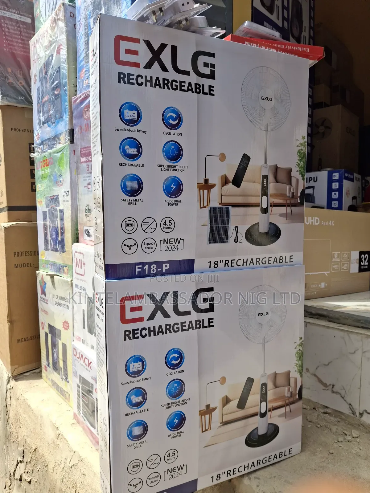 Exlg Rechargeable Fan With Panel