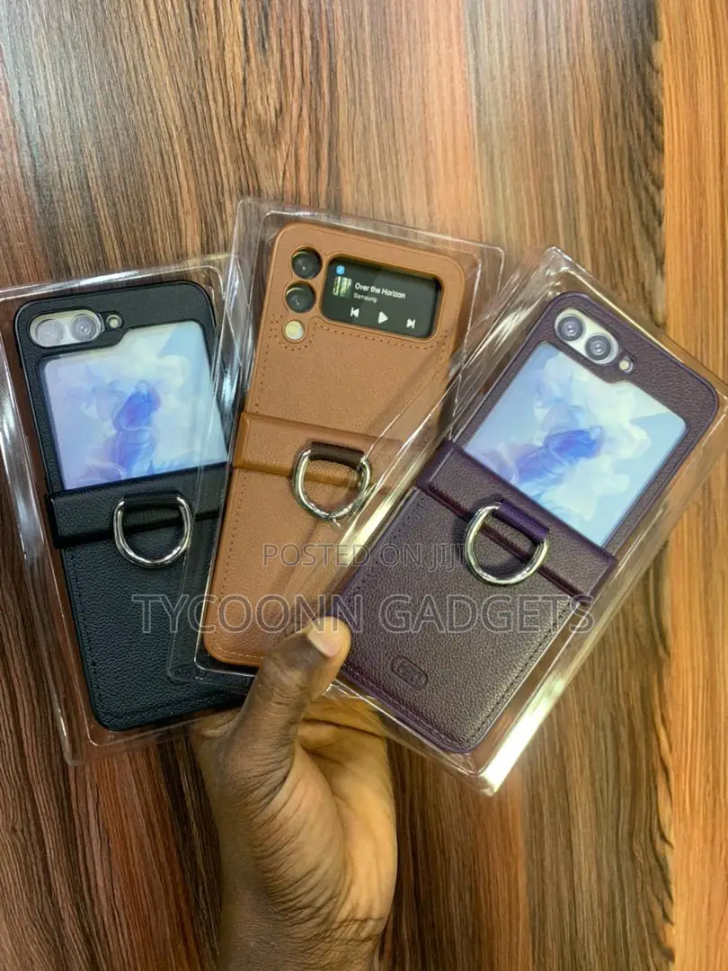 Leather Case for Samsung Z Flip 3 4 5 6 With Edge Protection