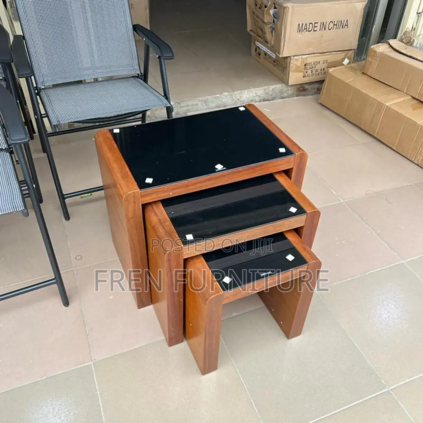 Imported Luxury Centre Table 3 in 1 With Tamper Glass Top