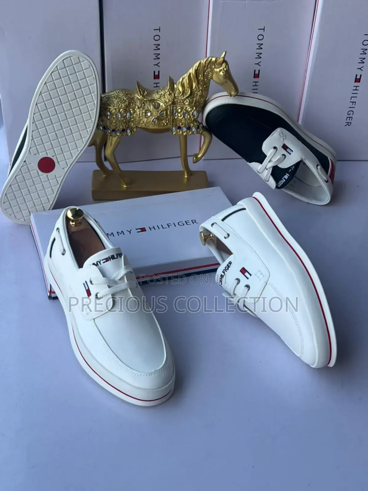 Tommy Hilfiger White Sole Lace Up Loafers