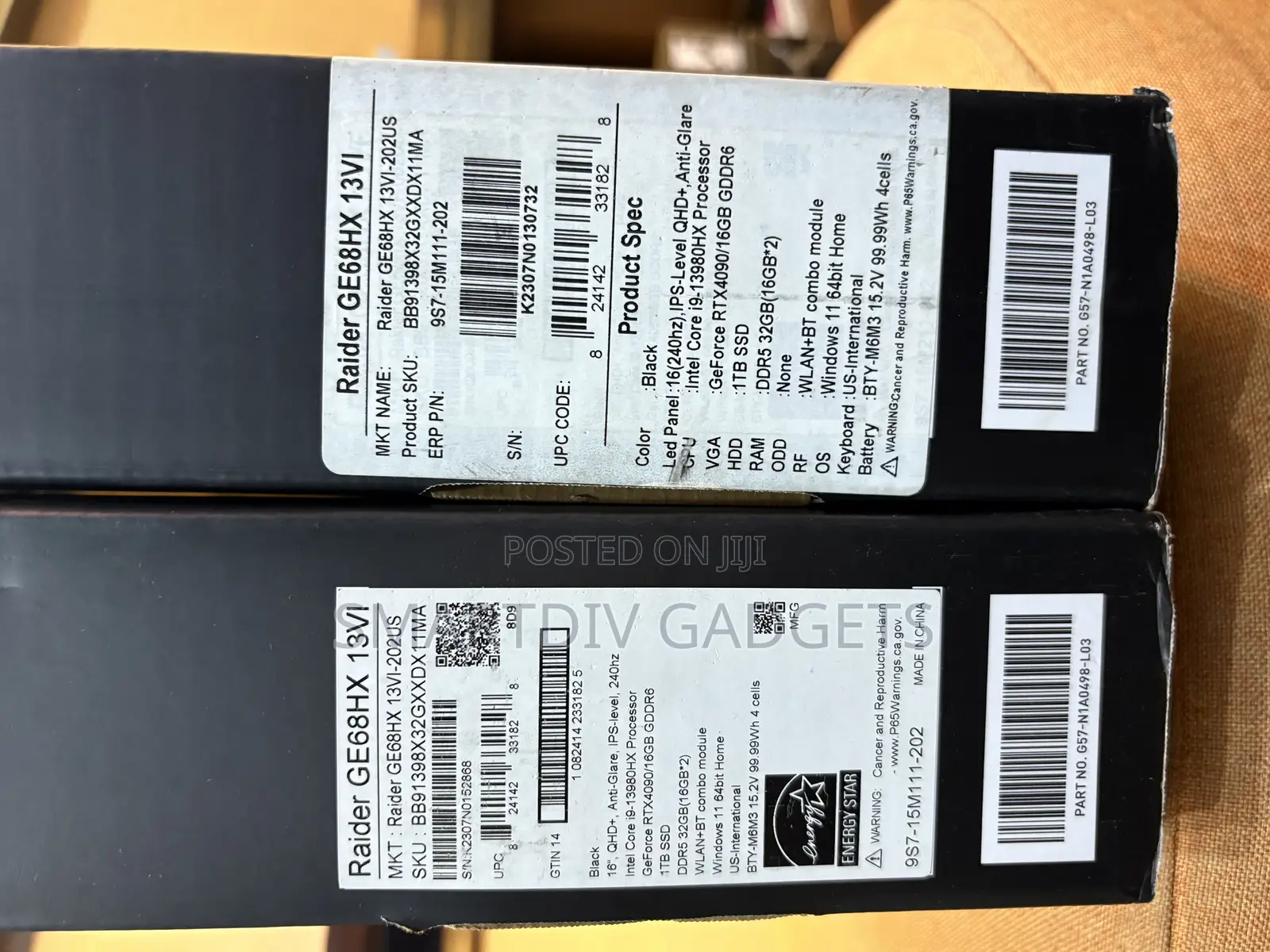 New Laptop MSI GE66 Raider 32GB Intel Core I9 SSD 1T