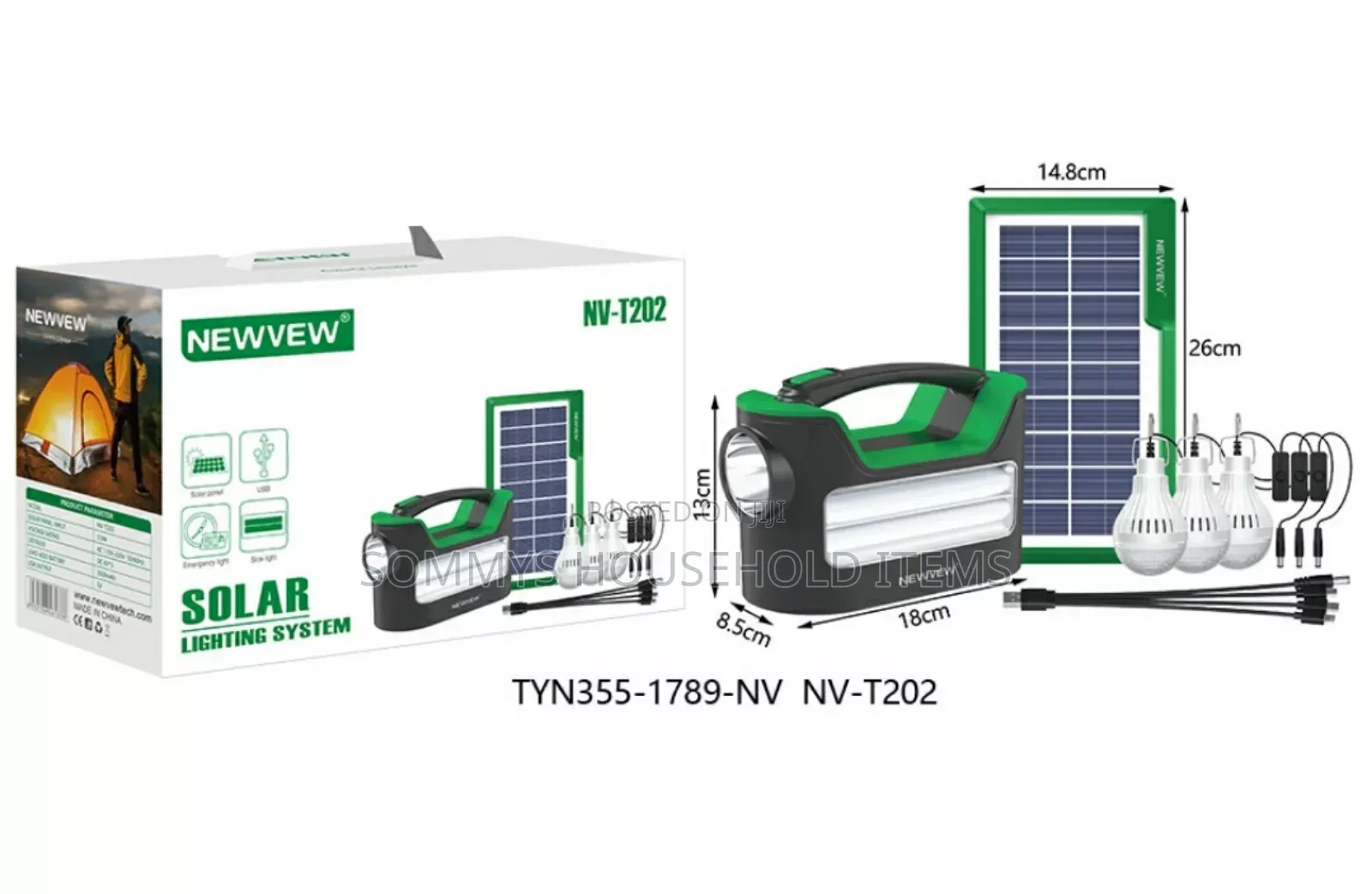 Solar Light With Panel and Bulbs