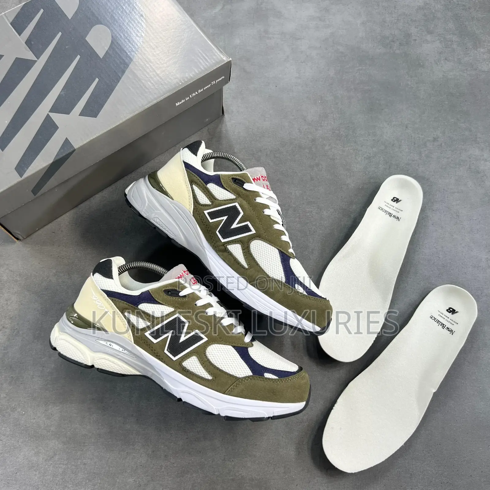 Original New Balance Made in USA 990v3 Olive Sneakers