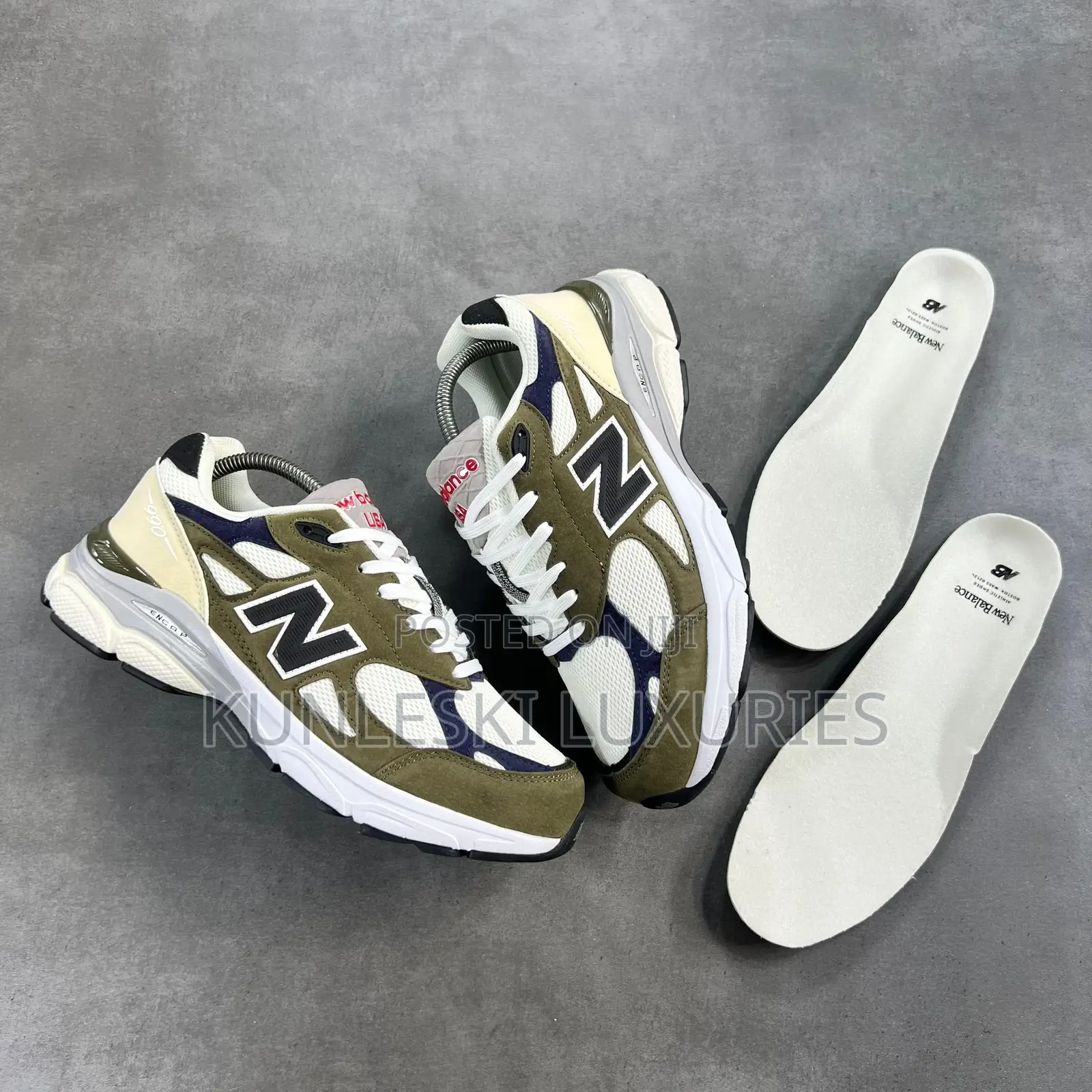 Original New Balance Made in USA 990v3 Olive Sneakers