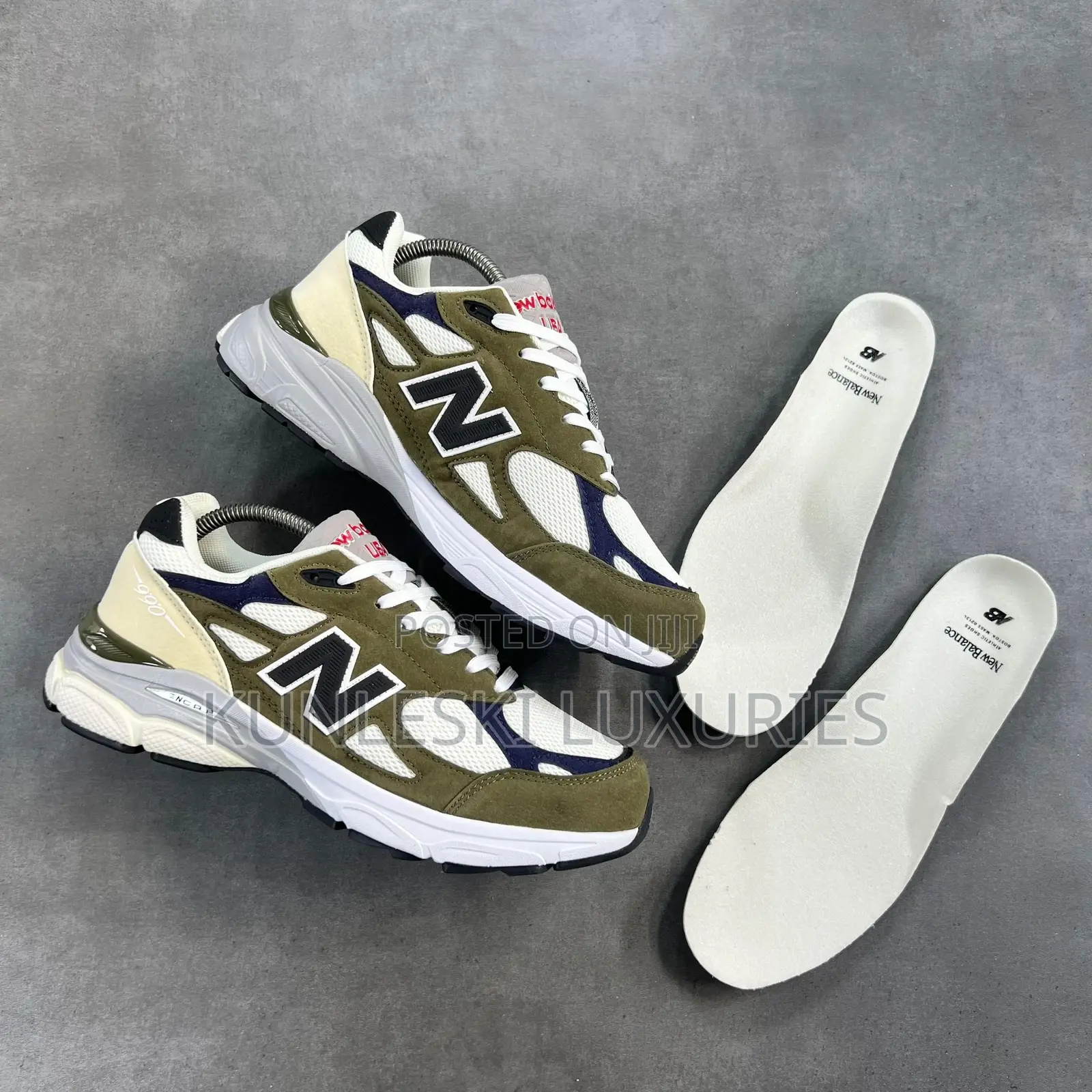 Original New Balance Made in USA 990v3 Olive Sneakers
