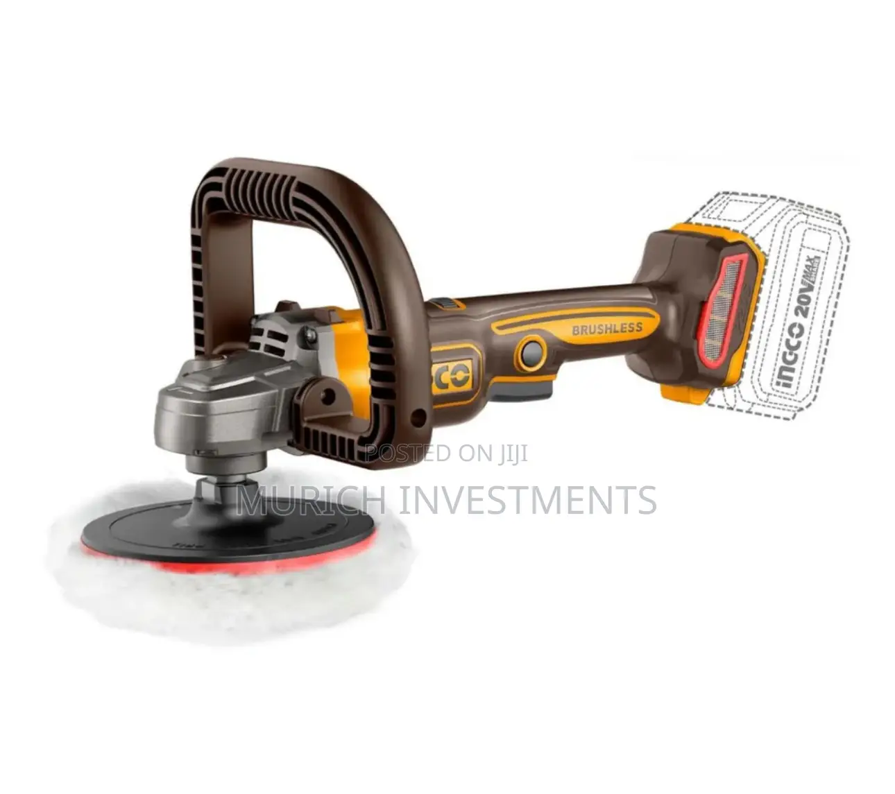 20V Polisher 180mm Cordless 3IN1 Polisher Buffer And Sander