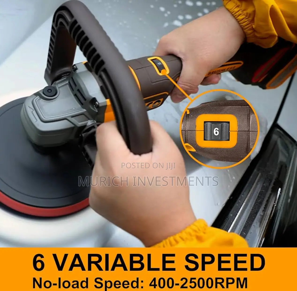 20V Polisher 180mm Cordless 3IN1 Polisher Buffer And Sander