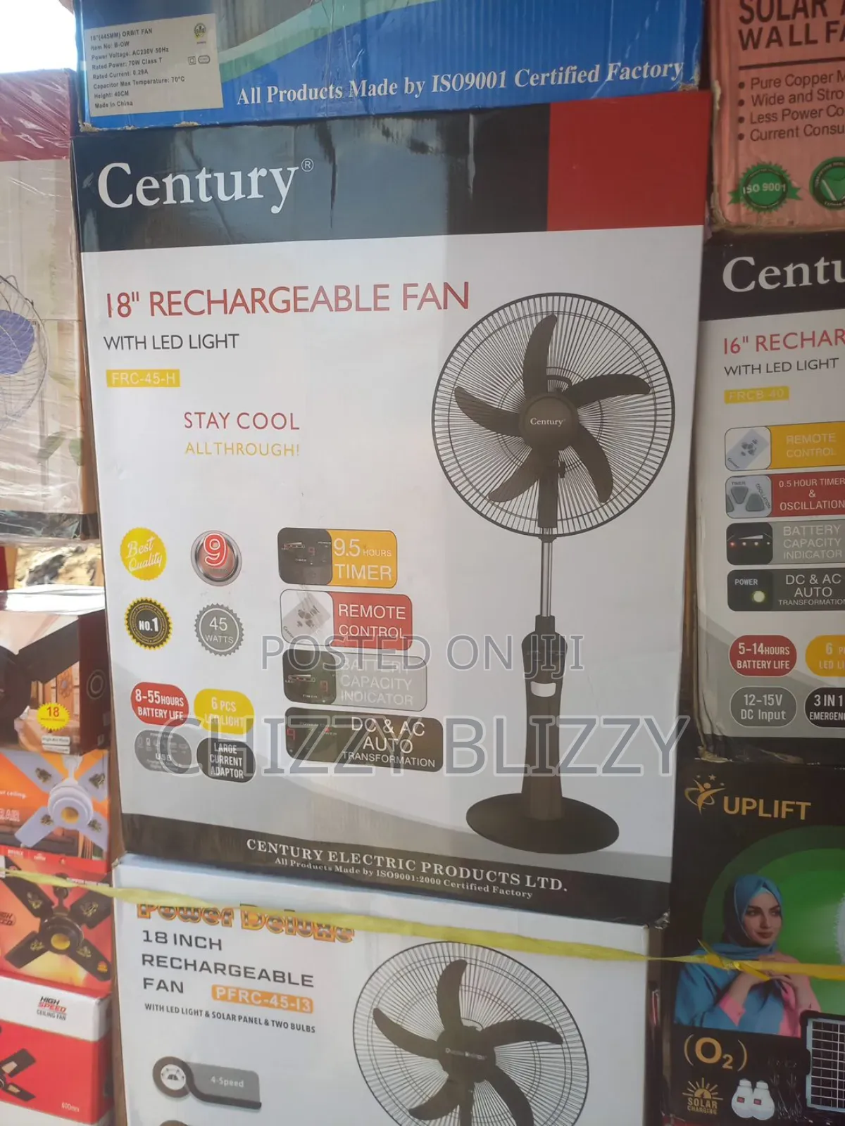 Century 18inch Rechargeable Standing Fan