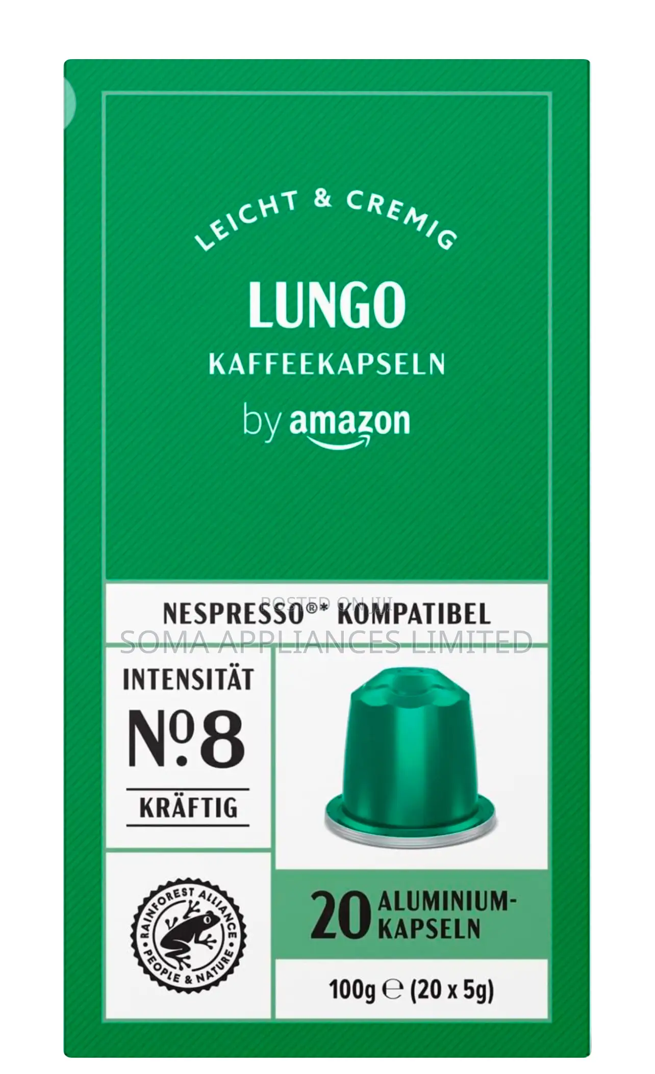 Amazon Lungo Nespresso Compatible Coffee Capsules
