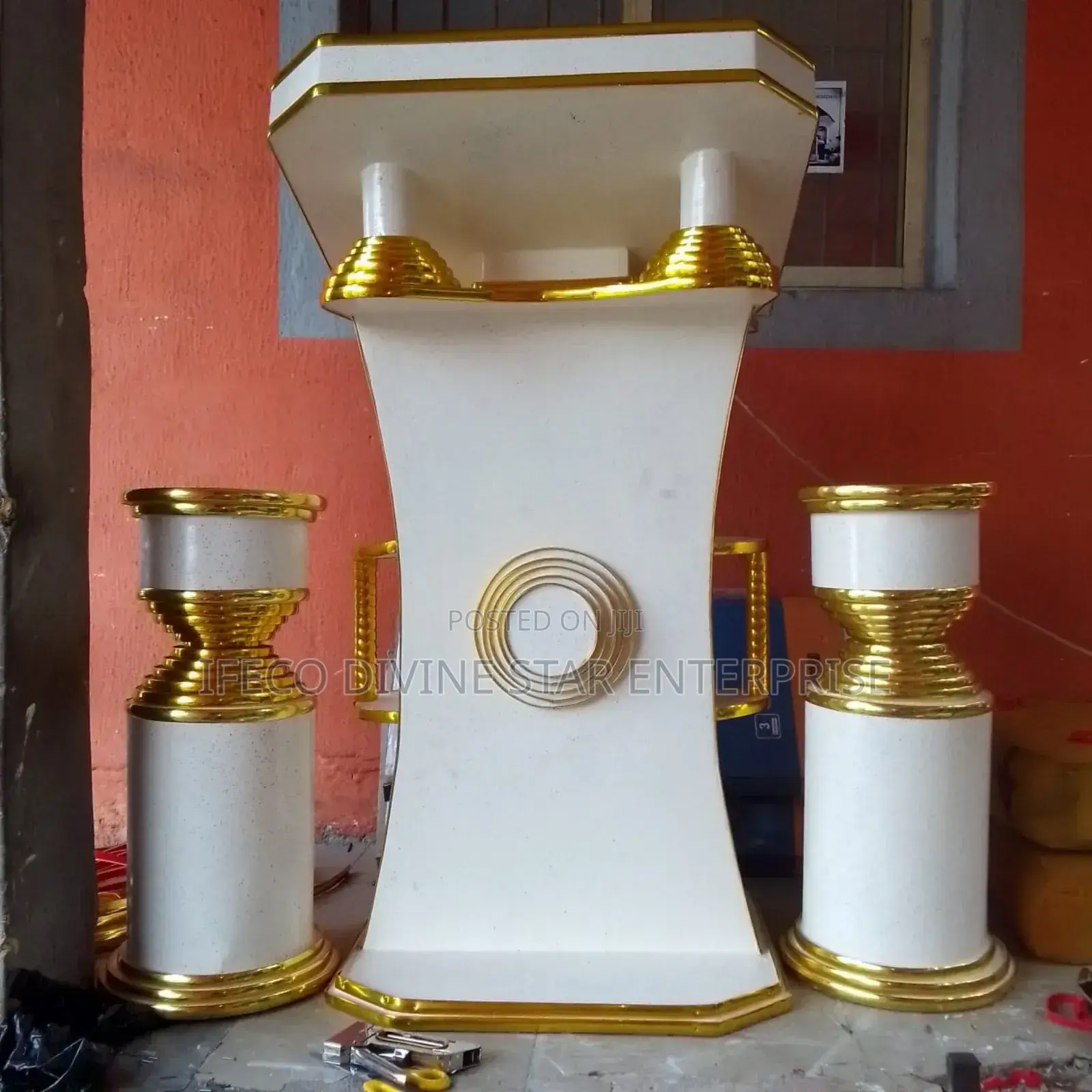 Modern Church Pulpit and Flower Vases