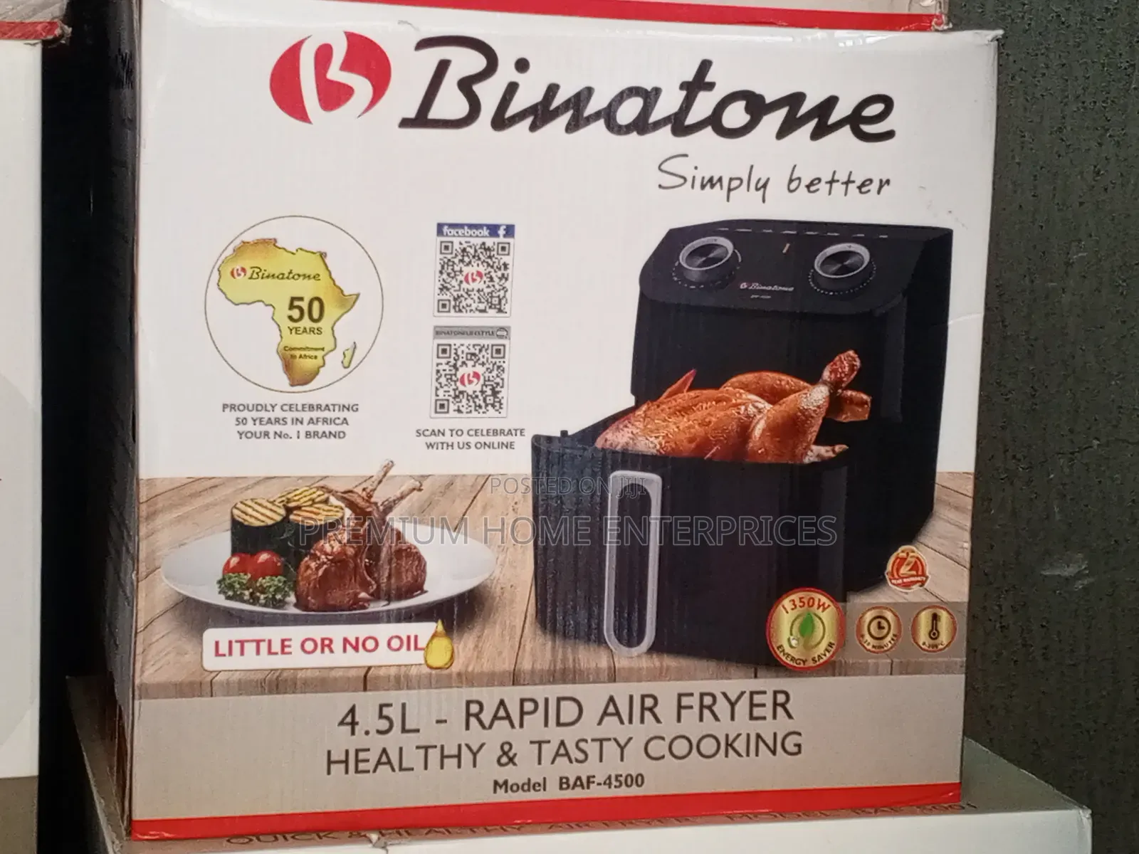 Binatone Air Fryer 4.5 Liters Baf-4500