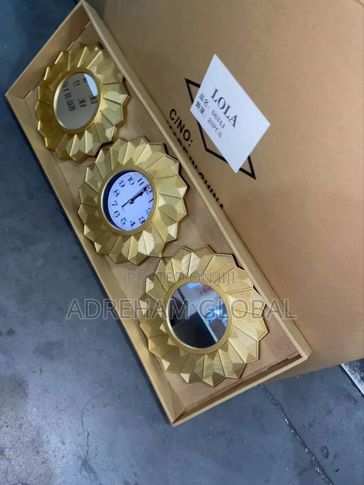 3in 1 Wall Clock With Mirror Designs 