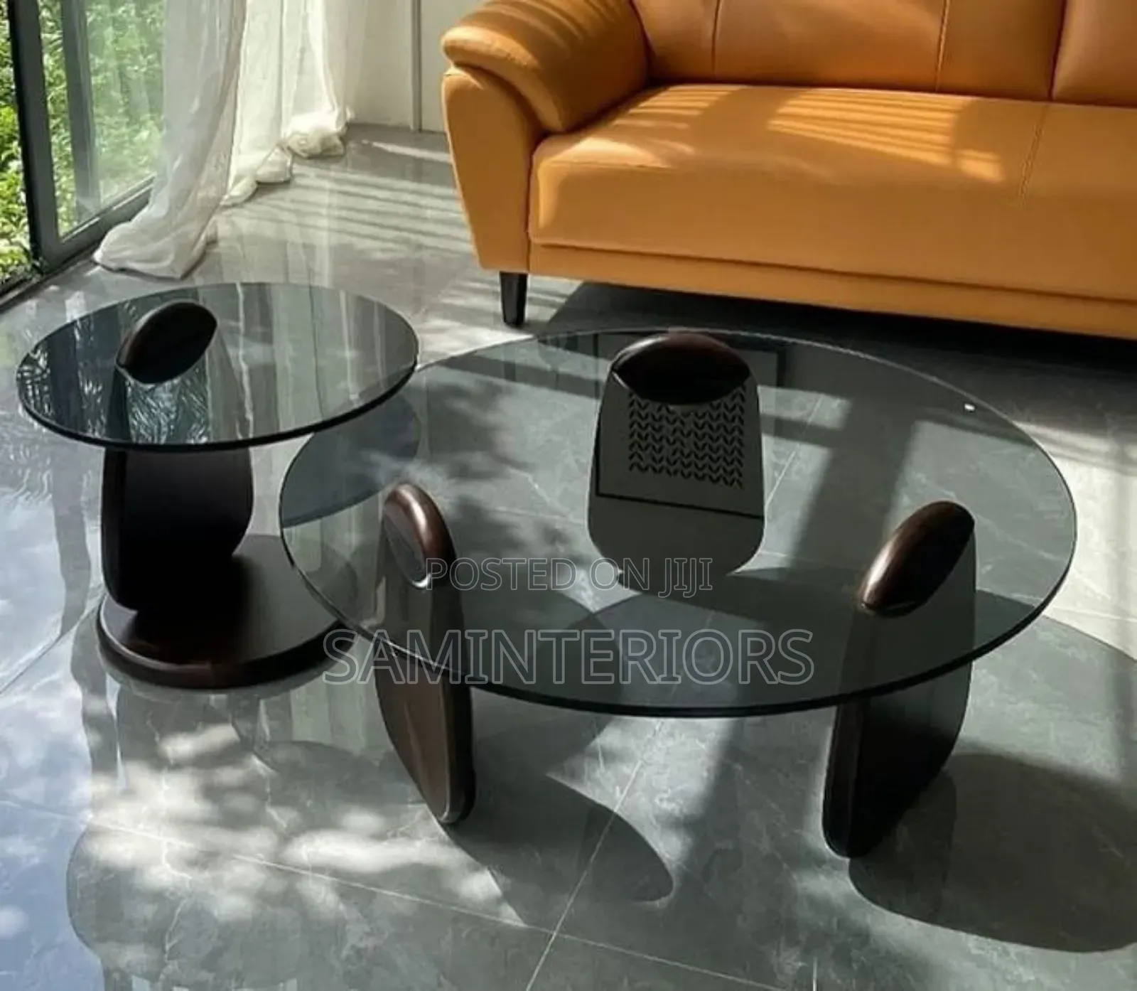 Newly Wood Leg and Glass Top Center Table
