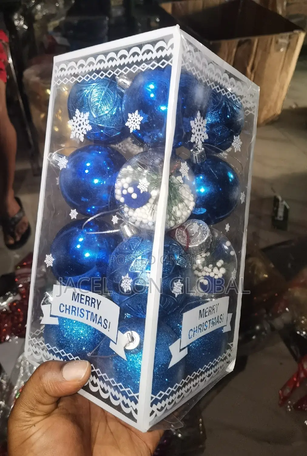 Christmas Tree Balls (12 Pieces in a Pack) Blue Color