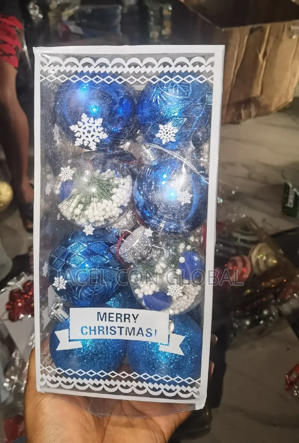 Christmas Tree Balls (12 Pieces in a Pack) Blue Color
