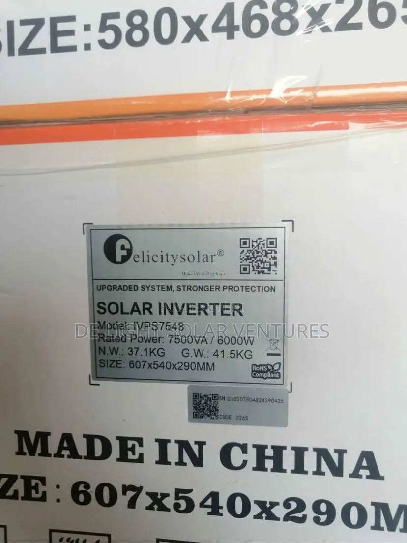 Felicity Solar Inverter 7.5kva 48v Much Available