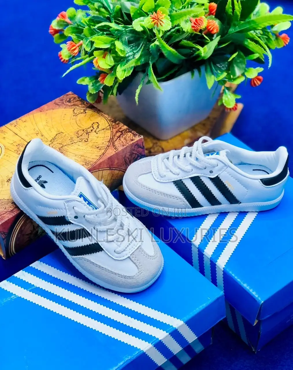 Original Adidas Samba OG Vegan White Sole Sneakers for Kids