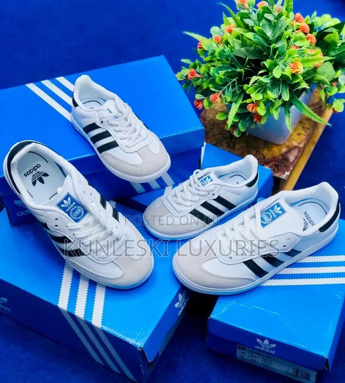 Original Adidas Samba OG Vegan White Sole Sneakers for Kids