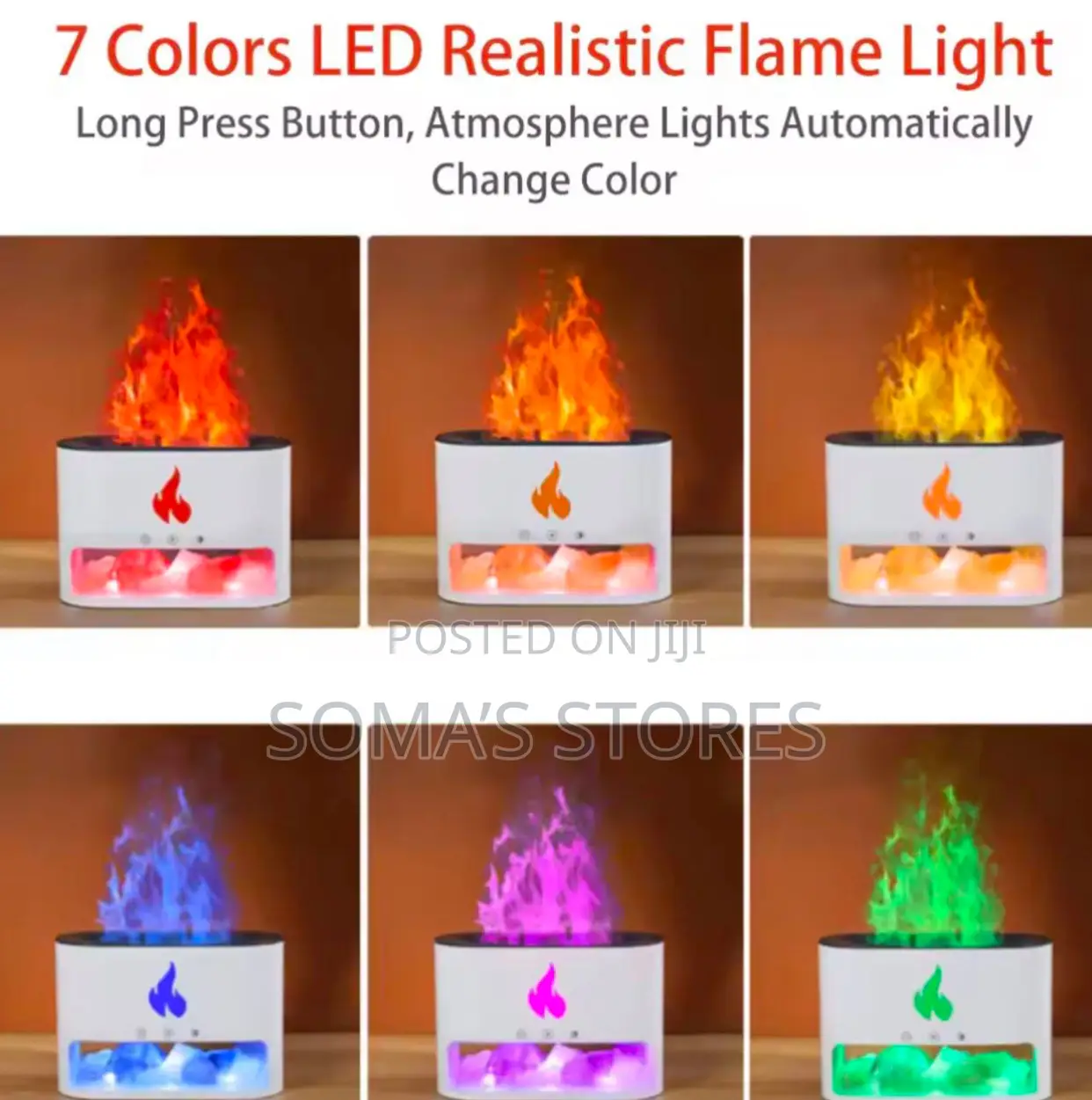 Fireplace Humidifier With Crystal Salt Rock Fire Lamp