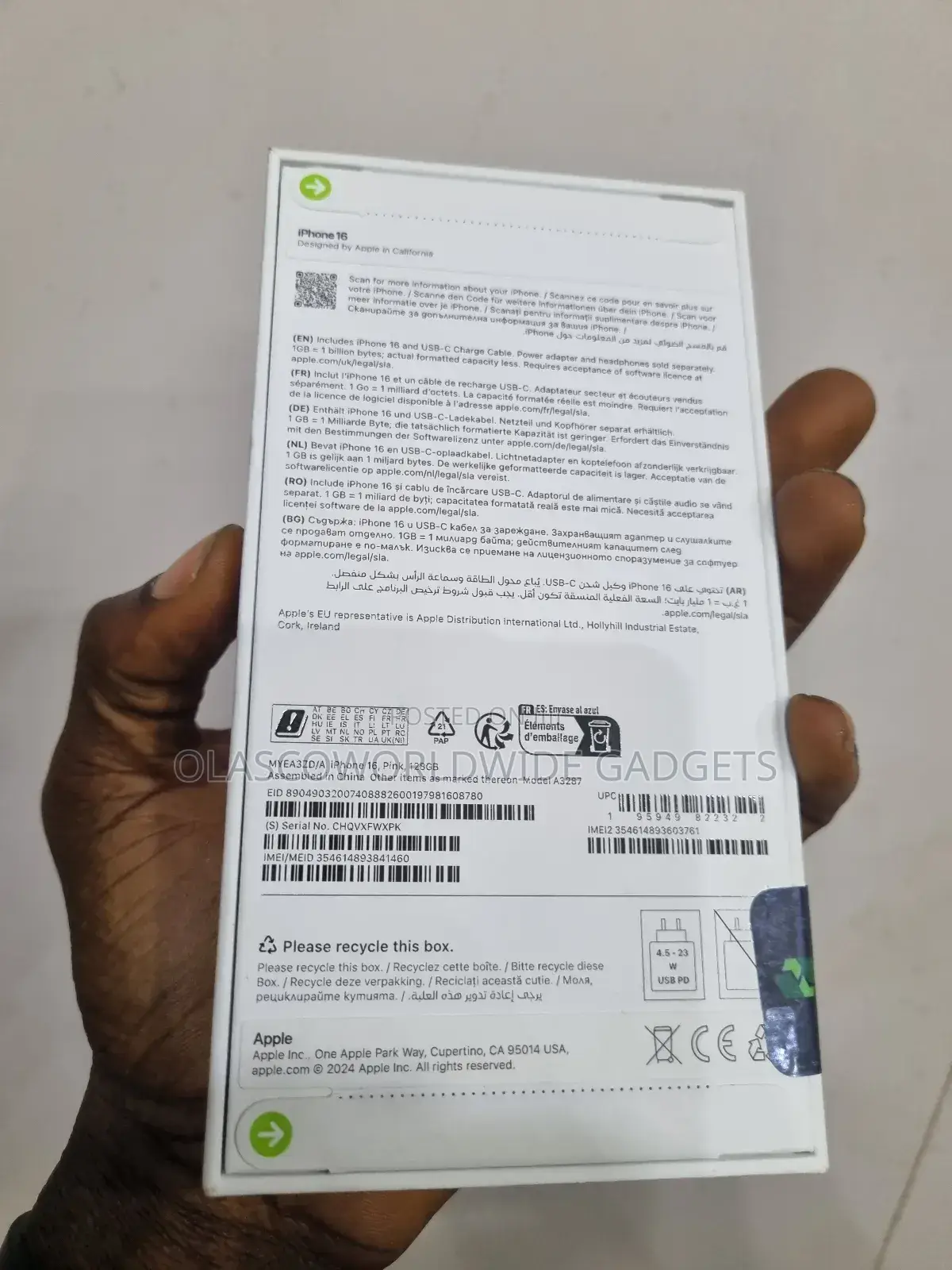 New Apple iPhone 16 128 GB Pink