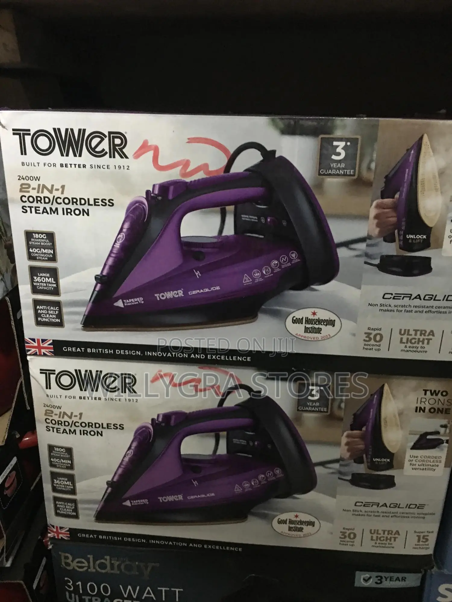 Tower Ceraglide 2 In1 Cordless Steam Iron -2400w