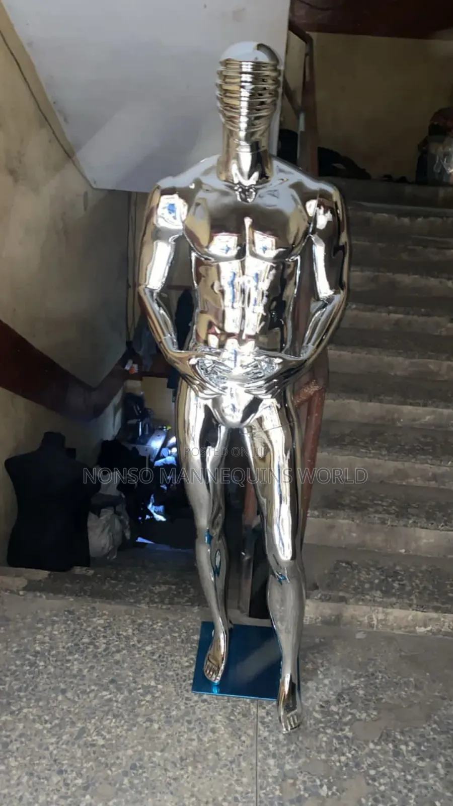 Spider Face Silver Chrome Mannequin Male