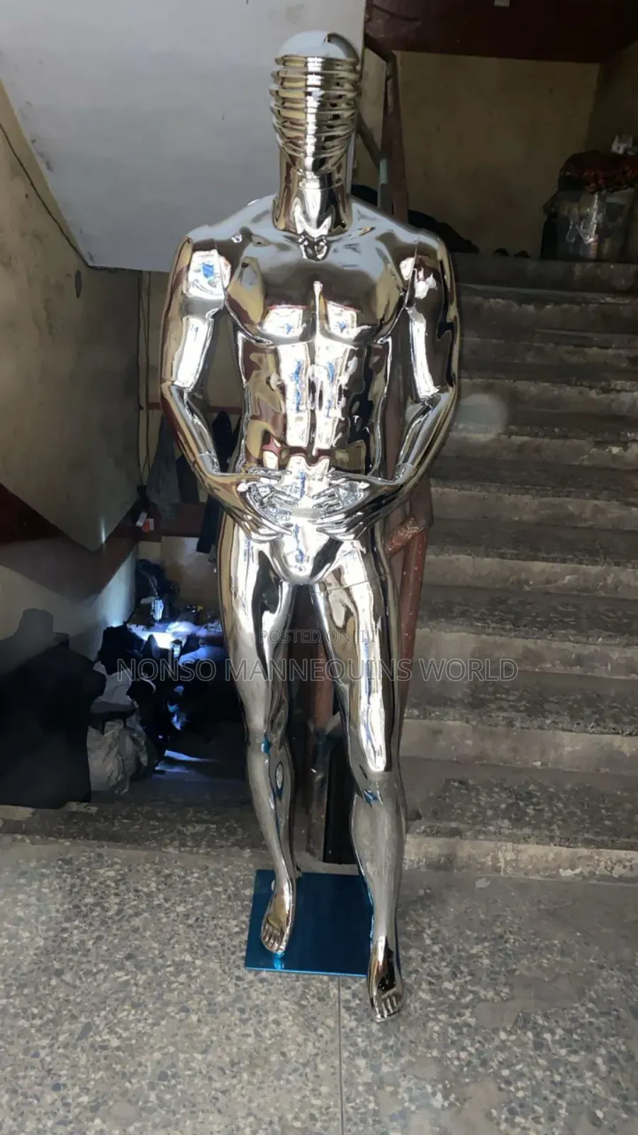 Spider Face Silver Chrome Mannequin Male
