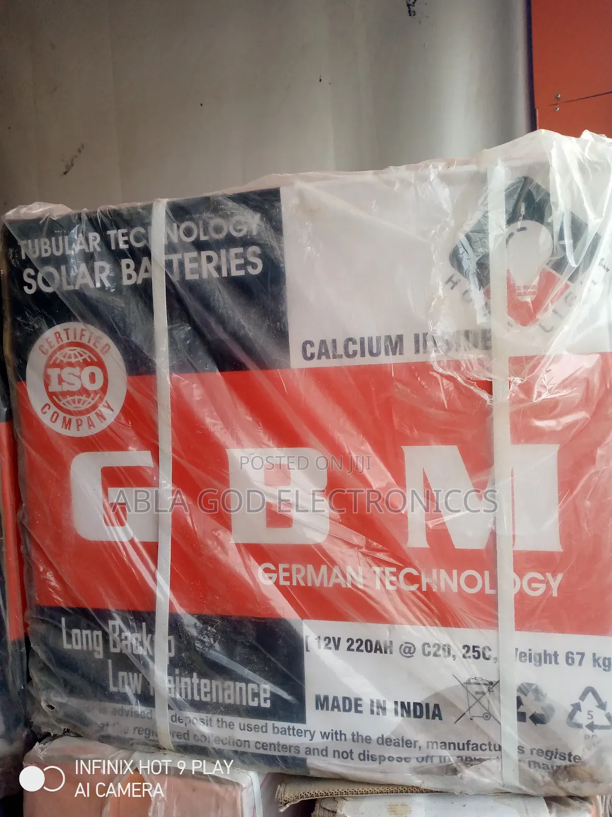 GBM 12v 220ah Tubular Battery Very Long Lasting .