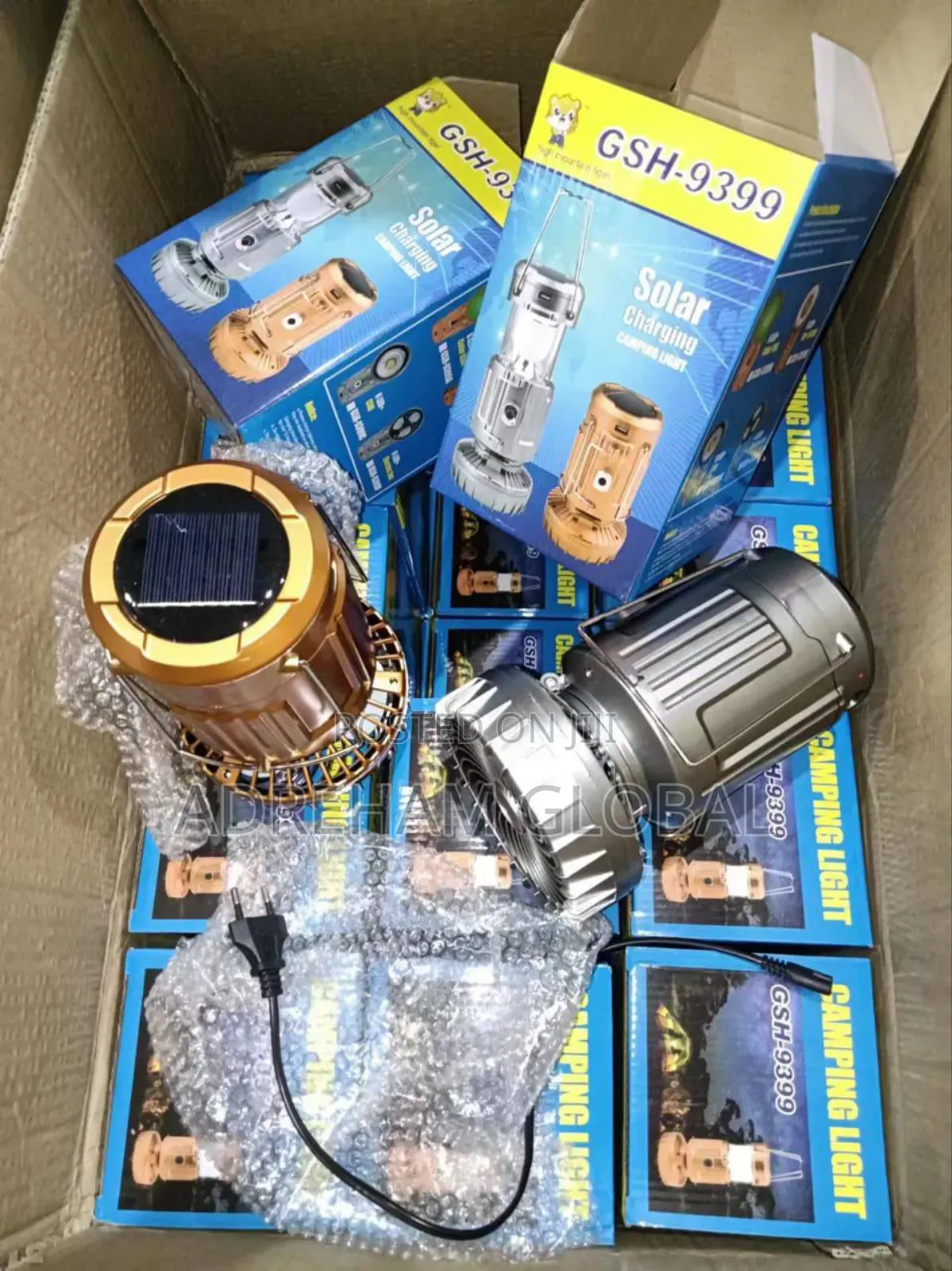 Big Size 9399 Solar Charging Camping Lamp With Mini Fan