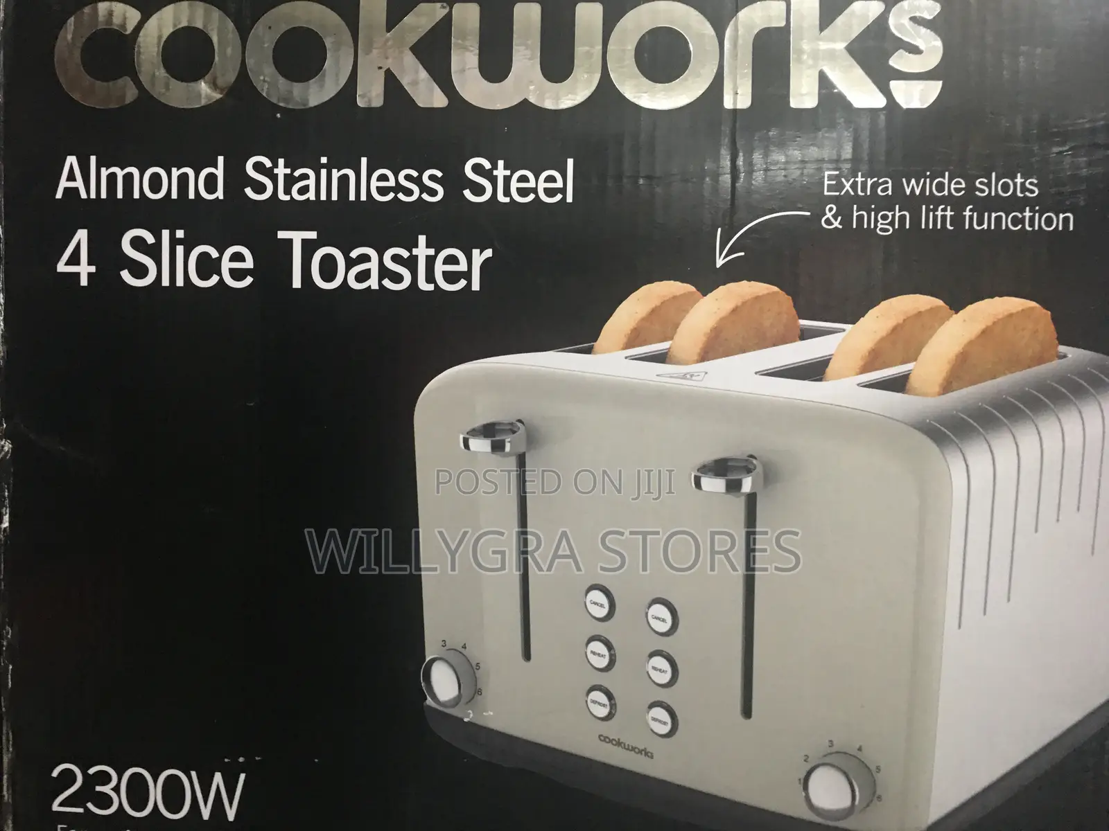 Cookworks Stainless Steel 4 Slice Toaster