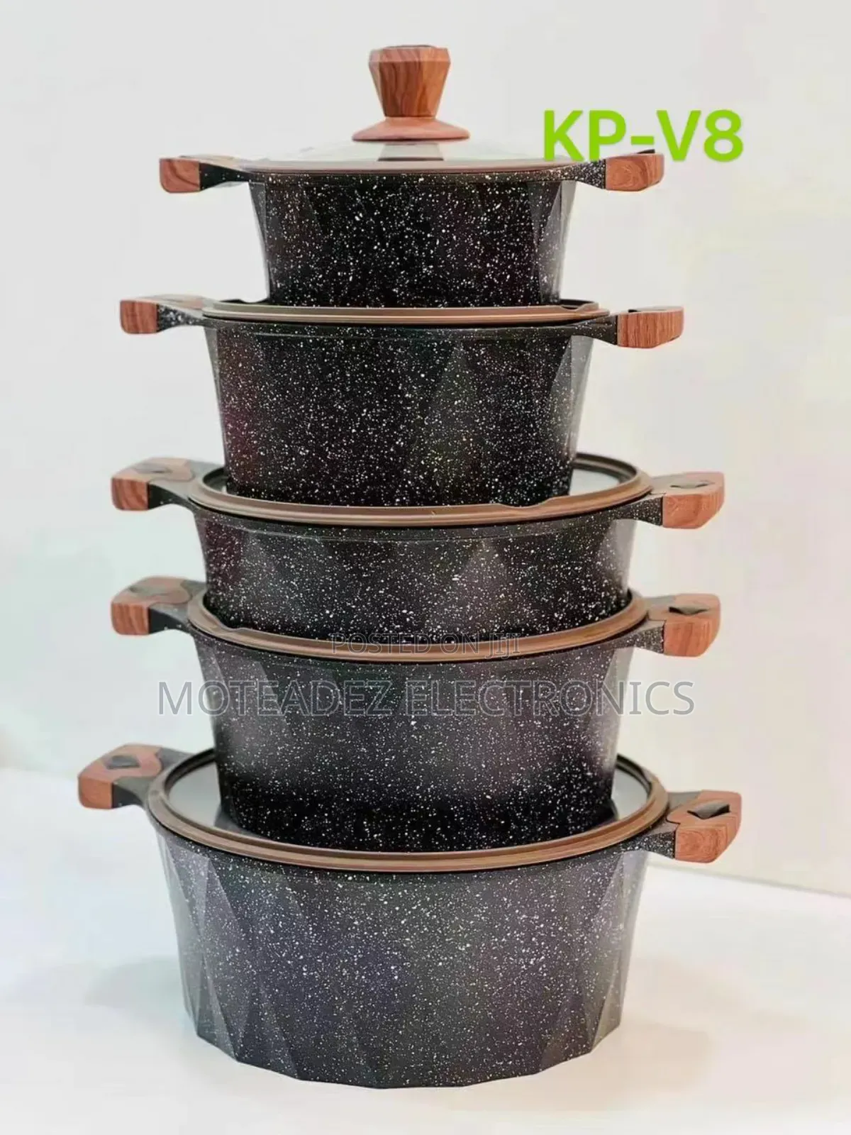 Jio Original 10pcs Granite Cookware Sets With Wooden Handles