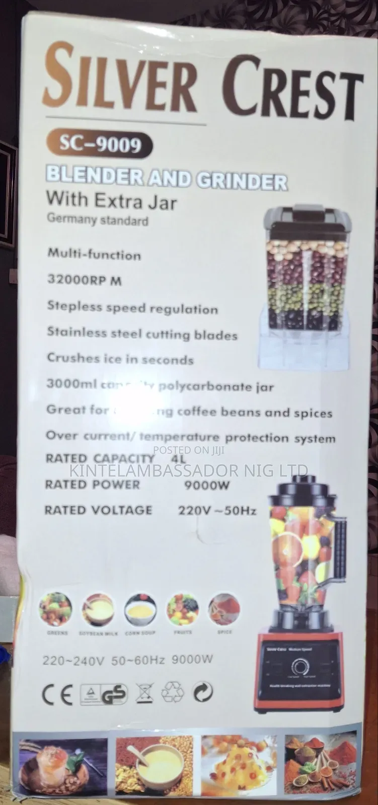 Silver Crest Blender -- 9000watt --4litres