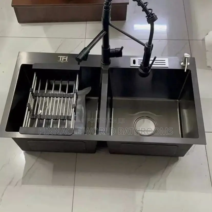 England Black Kitchen Sink With Hot and Cold Tap