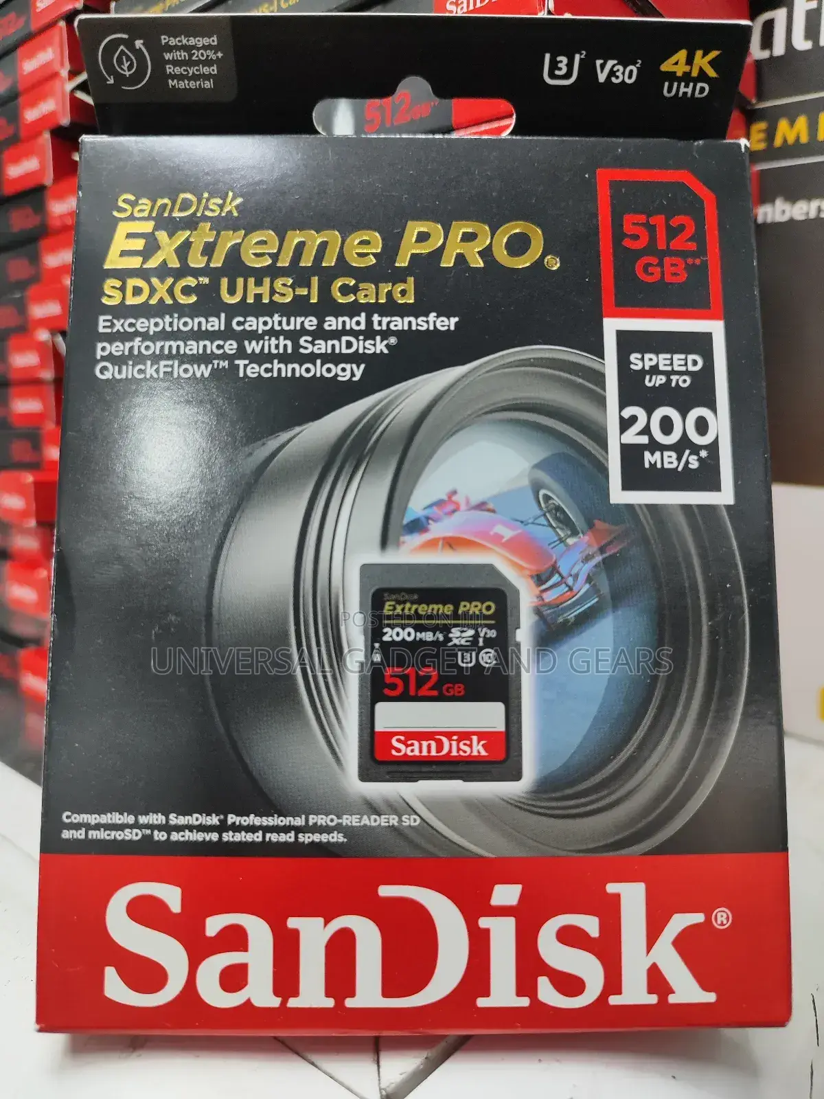Sandisk 512gb Extreme Pro SDXC Card, Sd Card, V30 Memory