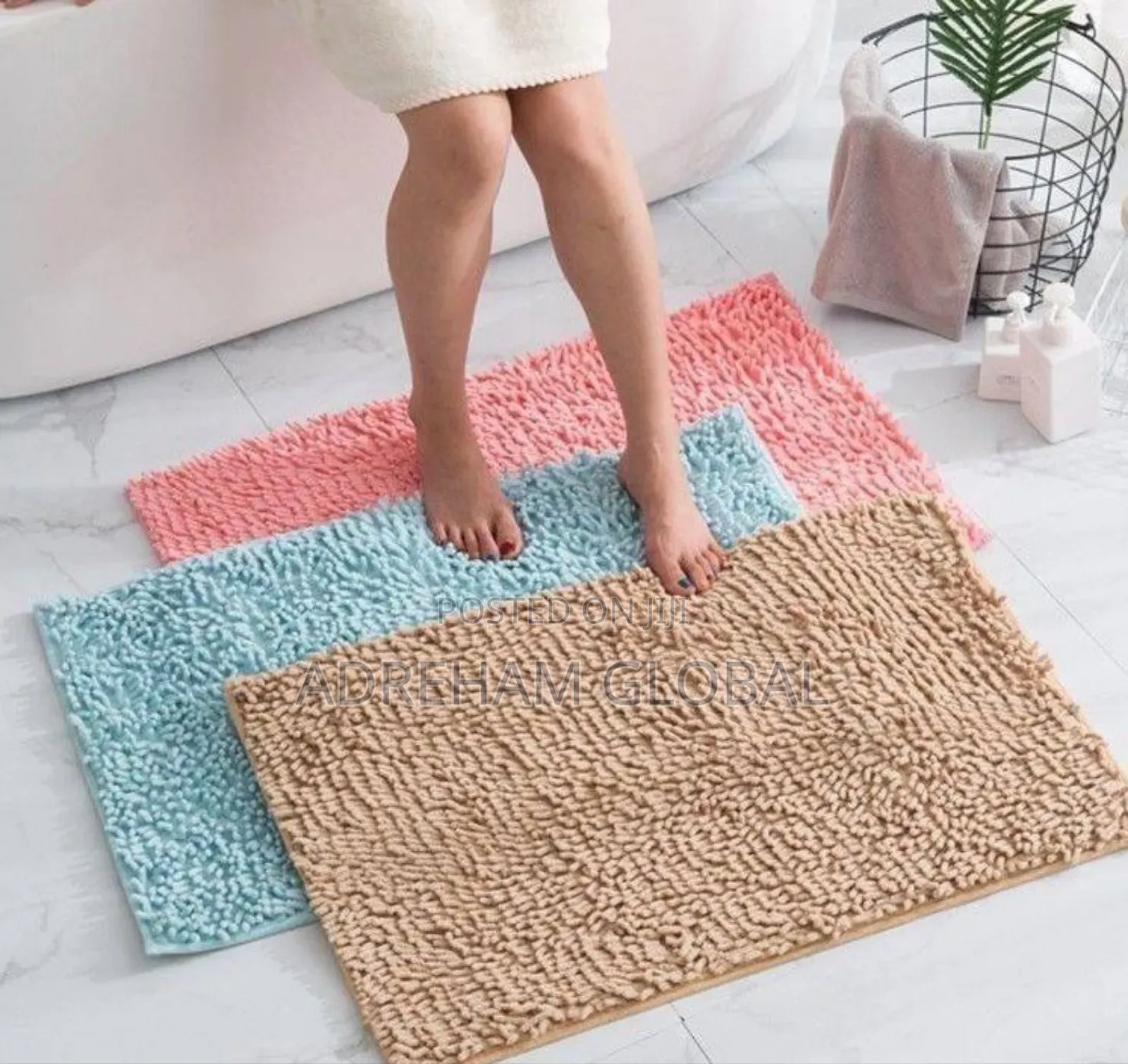 Chenille Bathroom and Toilet Mat Big Size