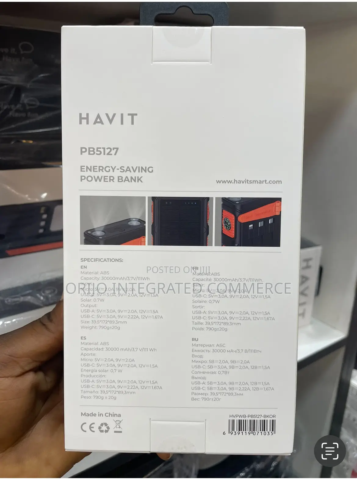 Solar Energy Storage 30000mah Power Bank Havit