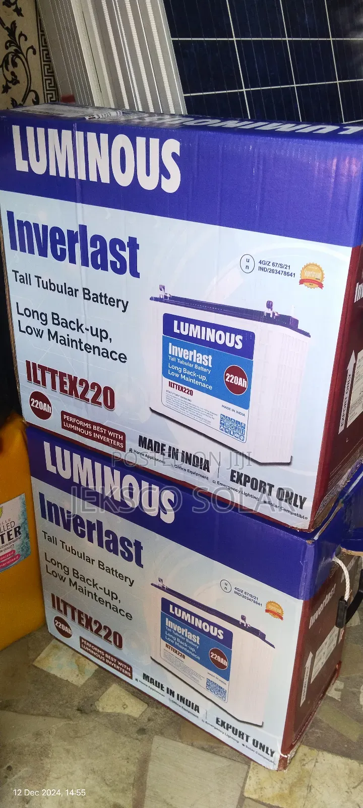 Inverlast Luminous Solar Tubular Battery 220ah