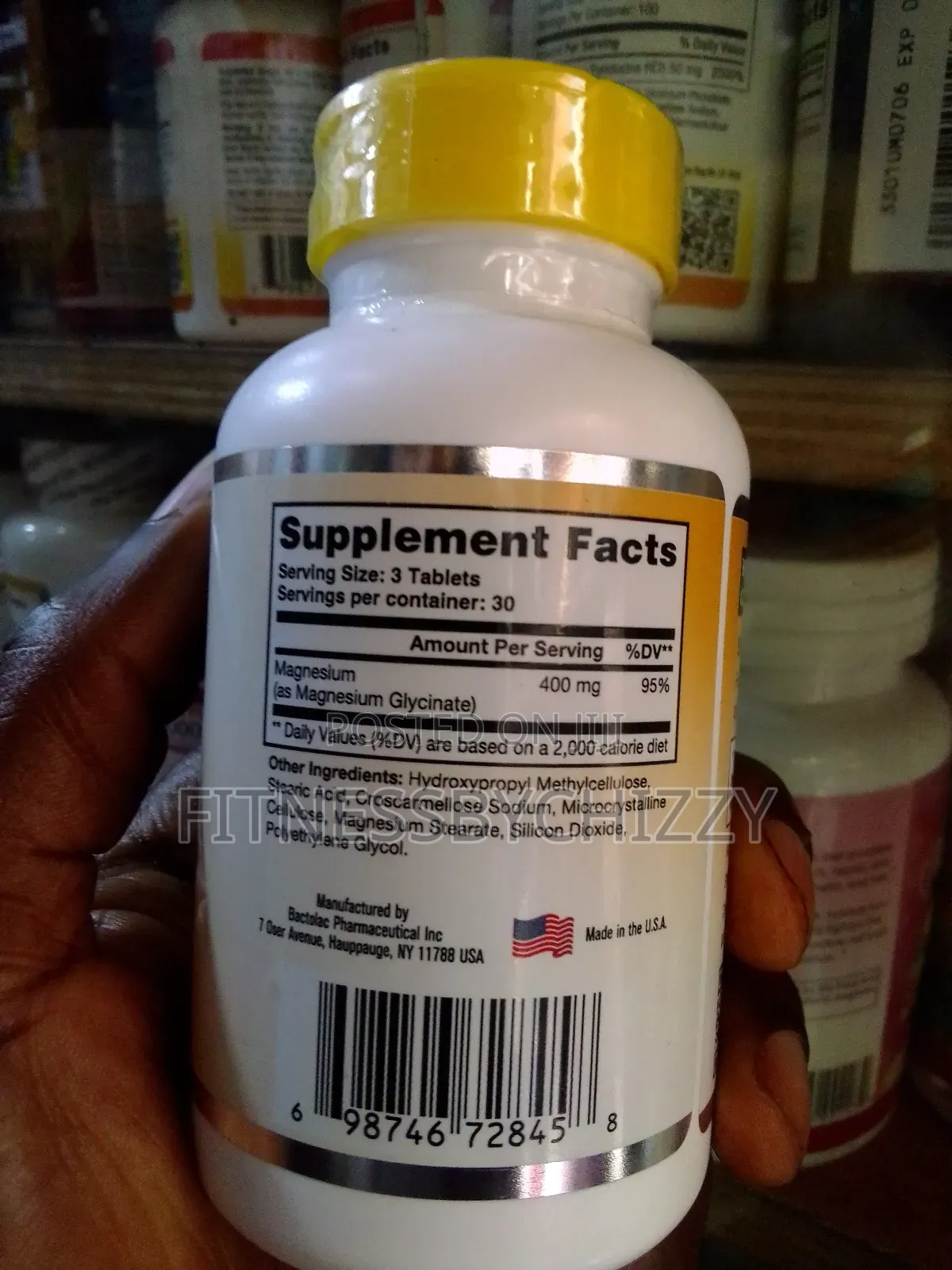 Magnesium Glycinate 400mg X 90 Tablets Nature'sfield