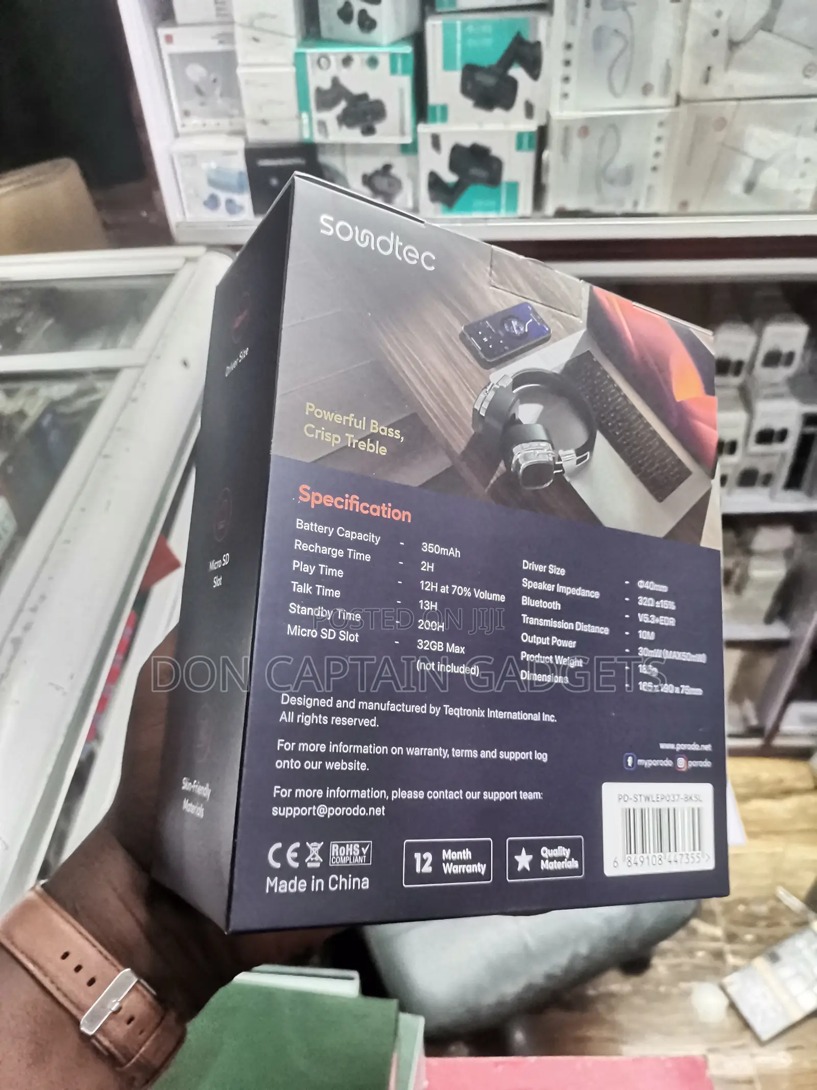 Porodo Soundtec Vintage Wireless ENC Headband