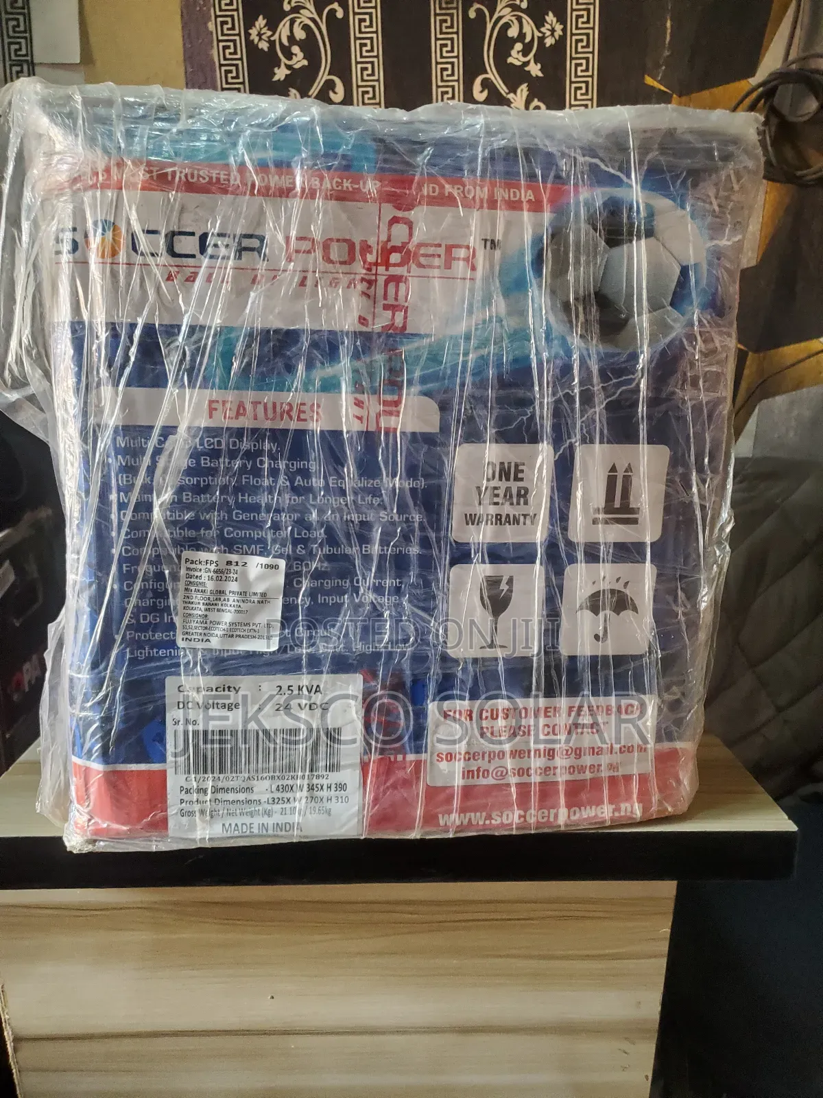 Soccer Power Solar Inverter 2.5kva.