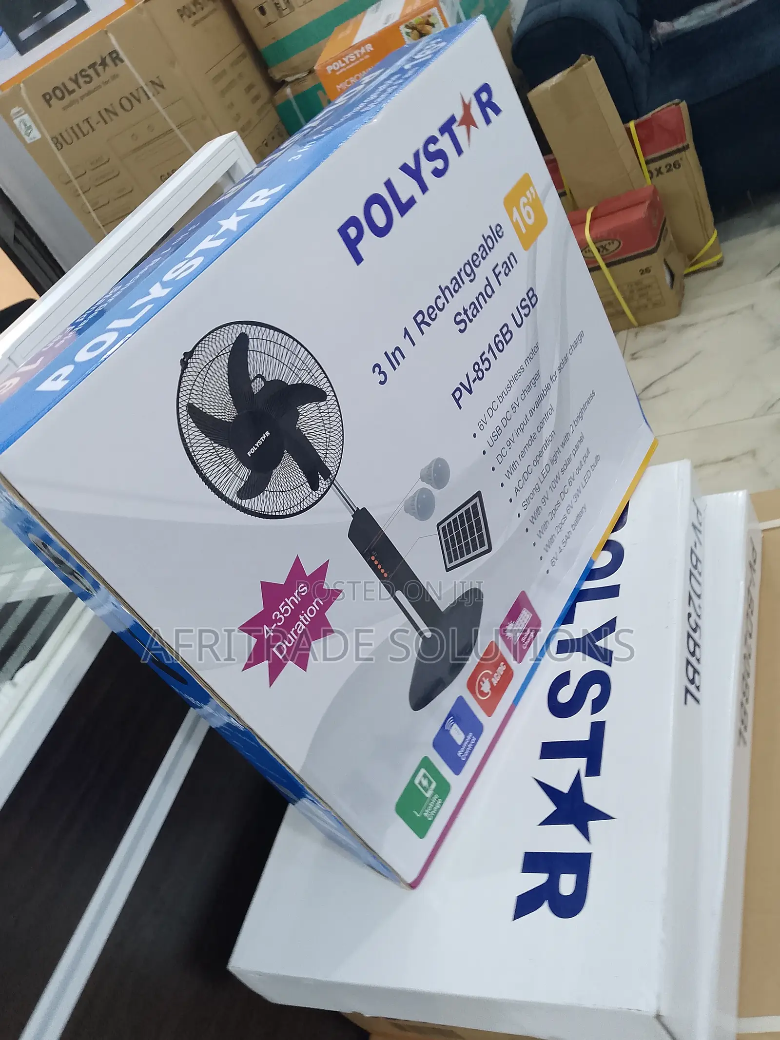 New -in-Stock Polystar 3in1 Rechargeble Fan